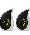 Black and Gold Wolf Urn for Human Ashes - Urn for Adult Mom and Dad