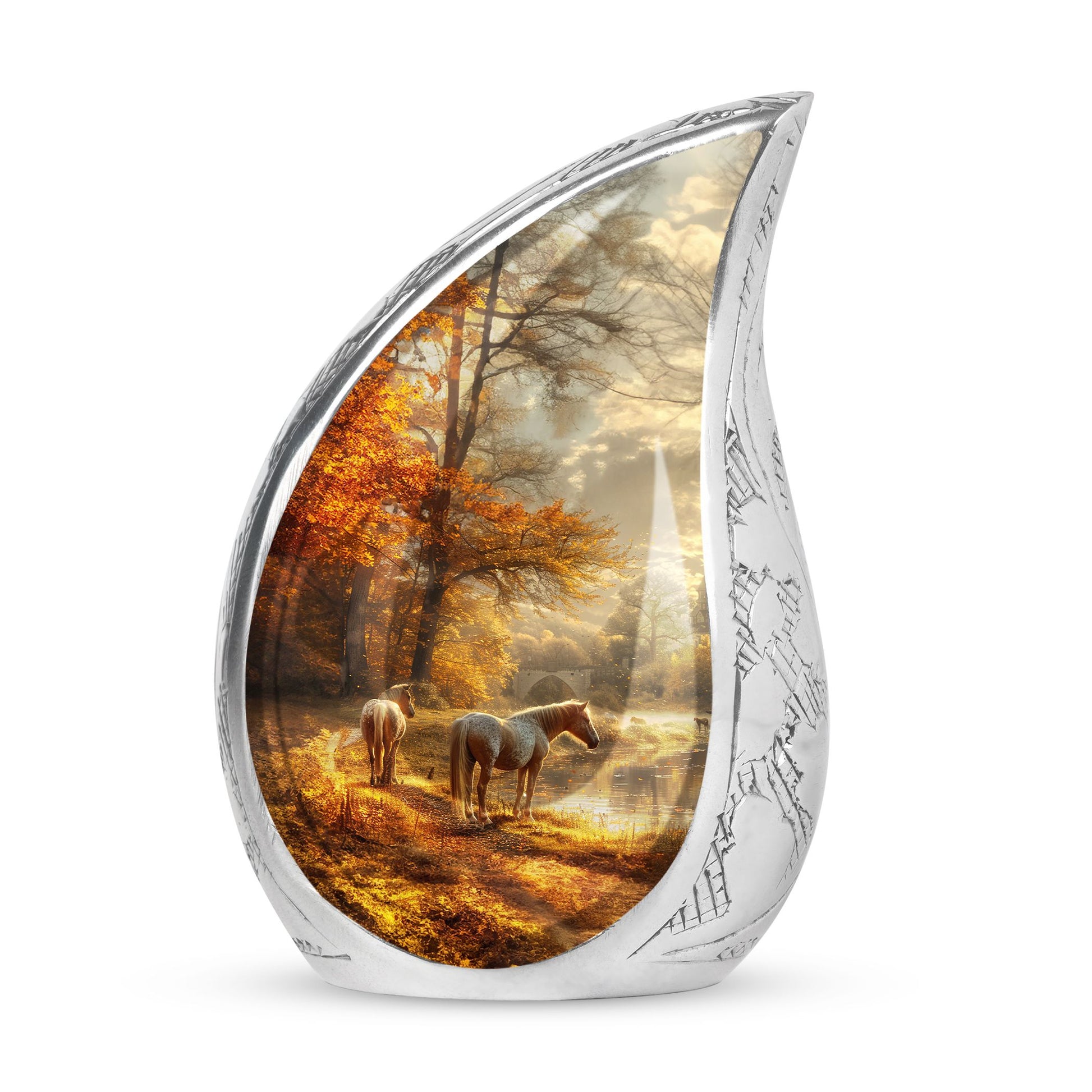 Horse Meadow Cremation Urn for Human Ashes - Memorial Urn for Mom and Dad