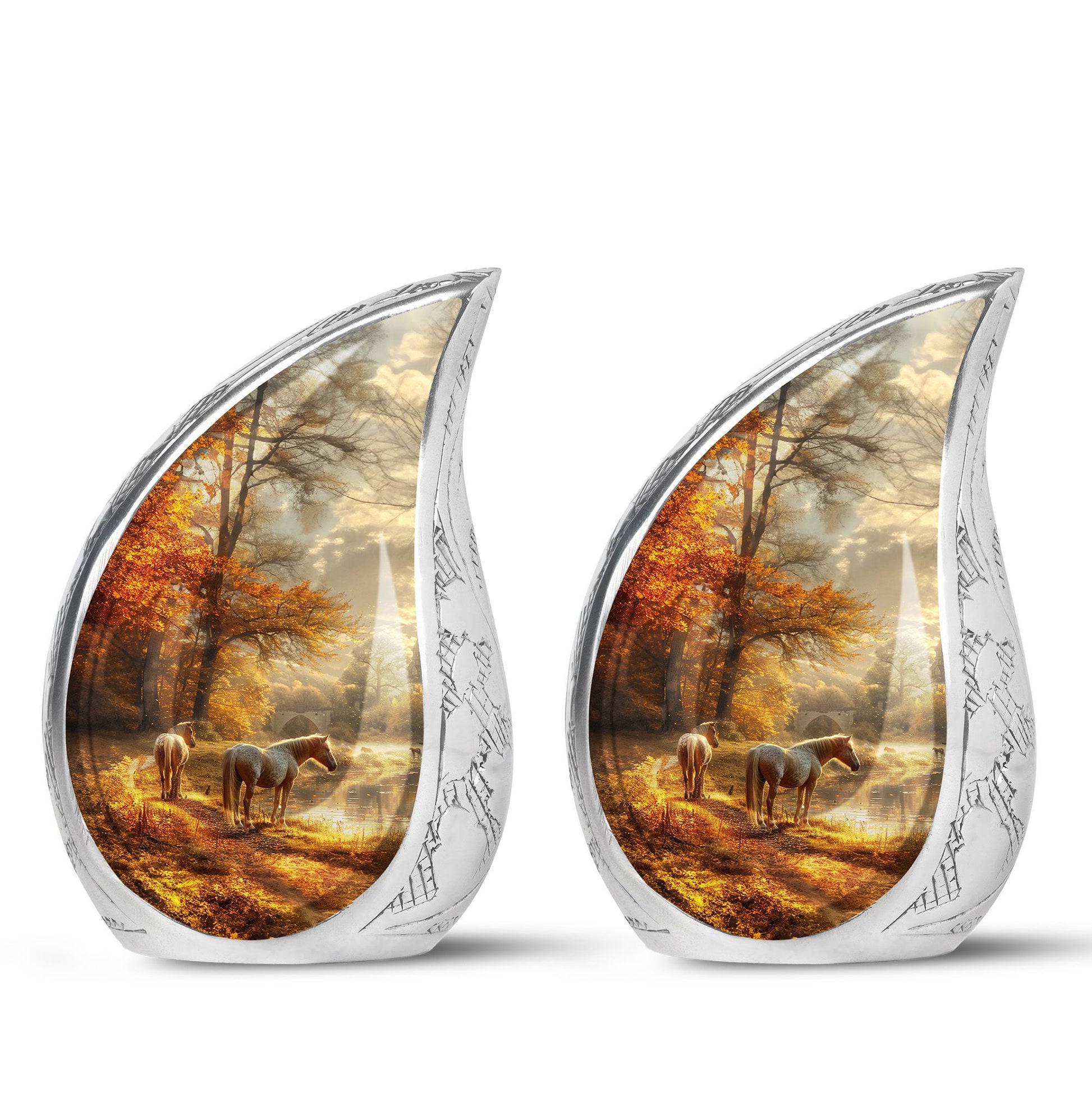 Horse Meadow Cremation Urn for Human Ashes - Memorial Urn for Mom and Dad