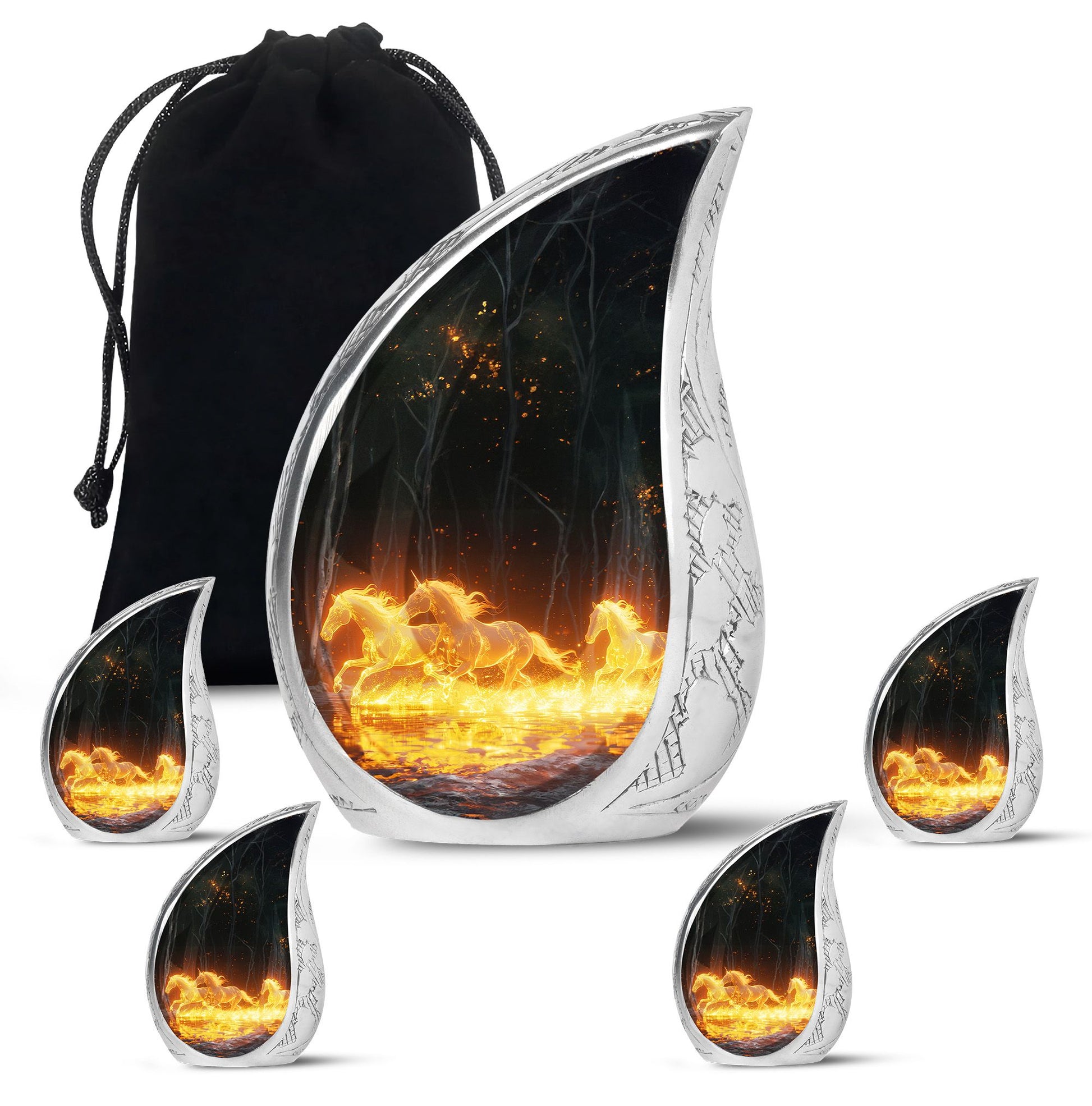 Luminous Ember Gallop Horse Cremation Urns For Human Ashes - Large Urn Mom