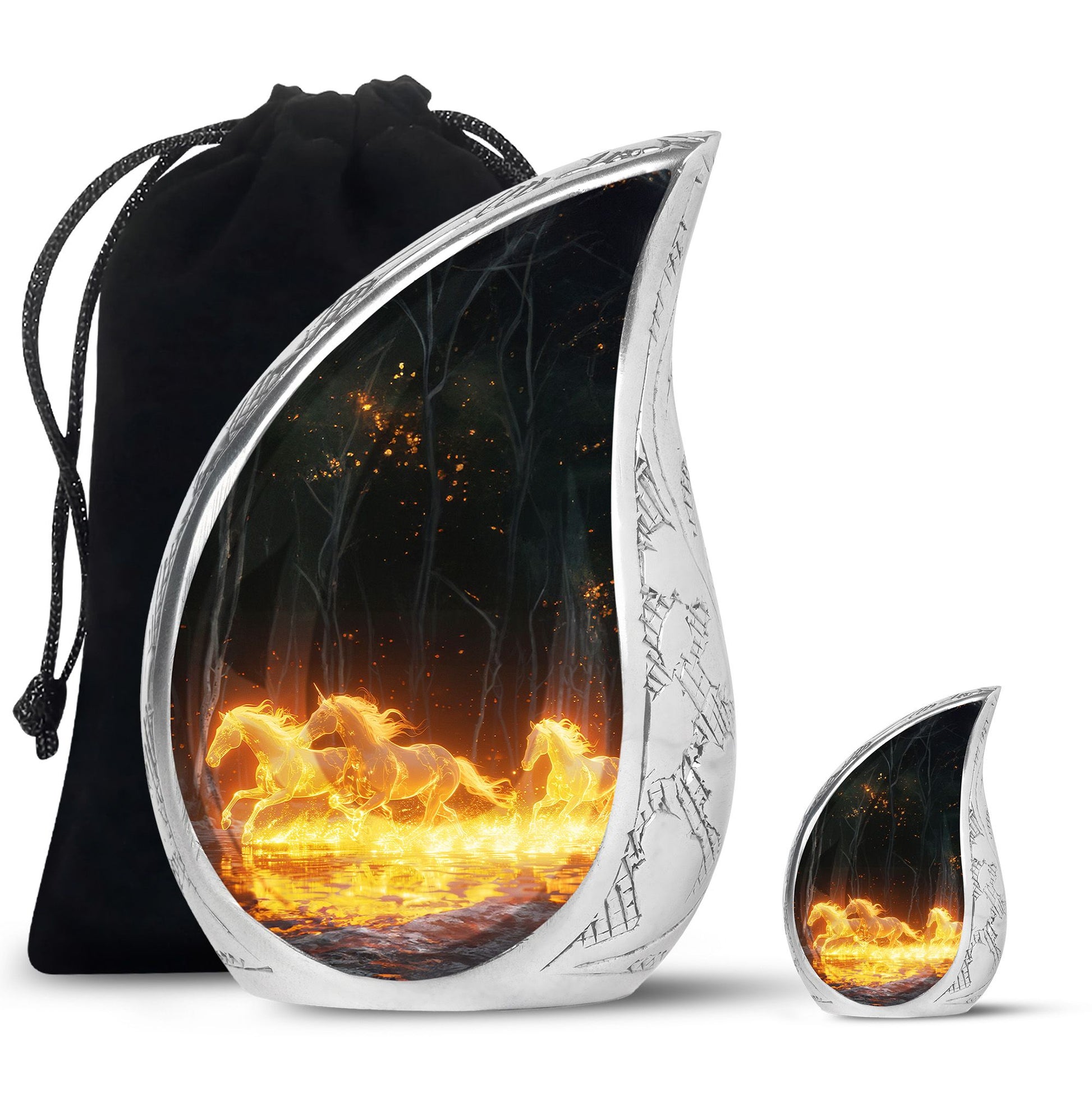 Luminous Ember Gallop Horse Cremation Urns For Human Ashes - Large Urn Mom