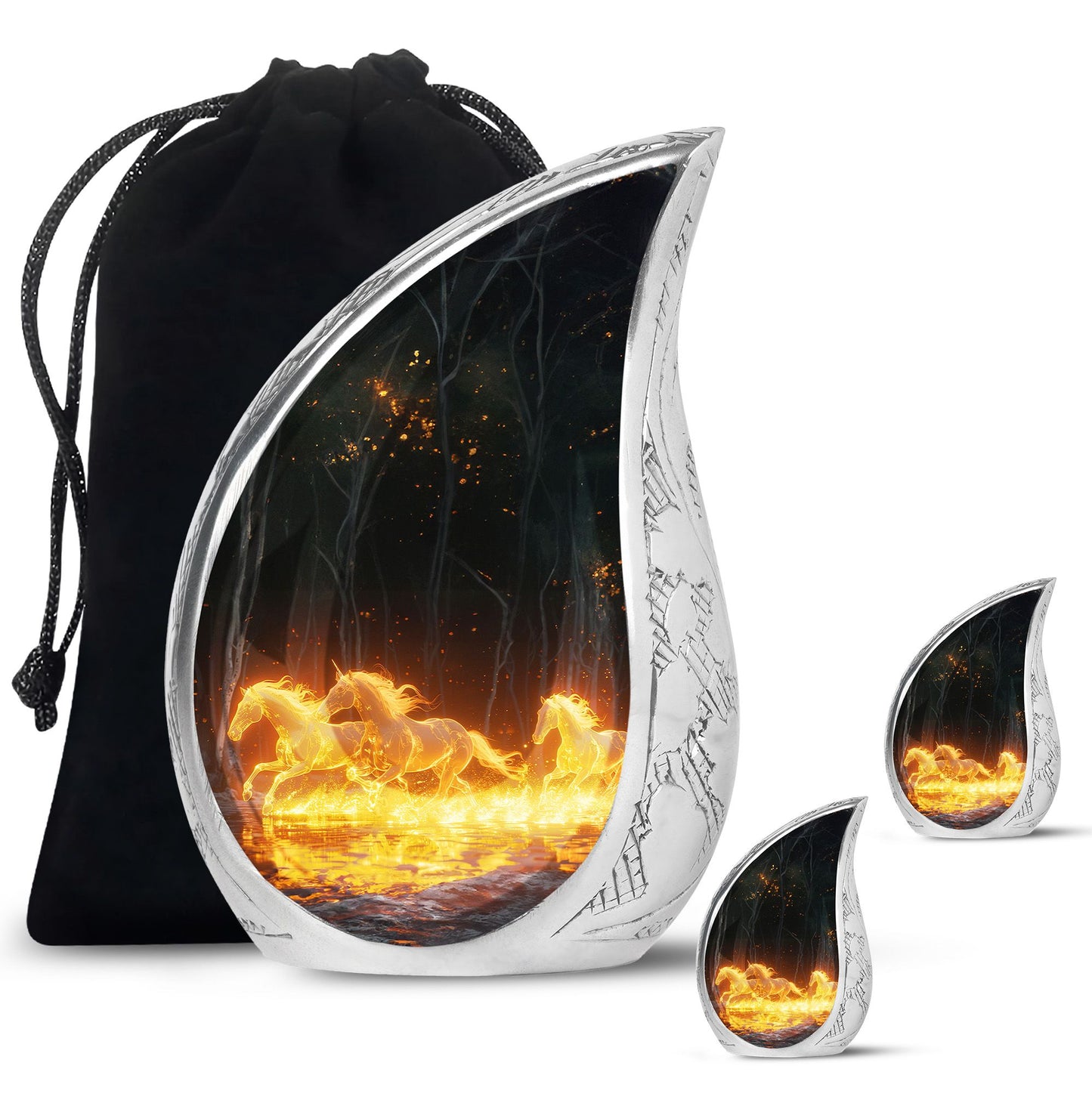 Personalized Horse Cremation Urn for Human Ashes - 10-inch, 200 cu in - Yatskia