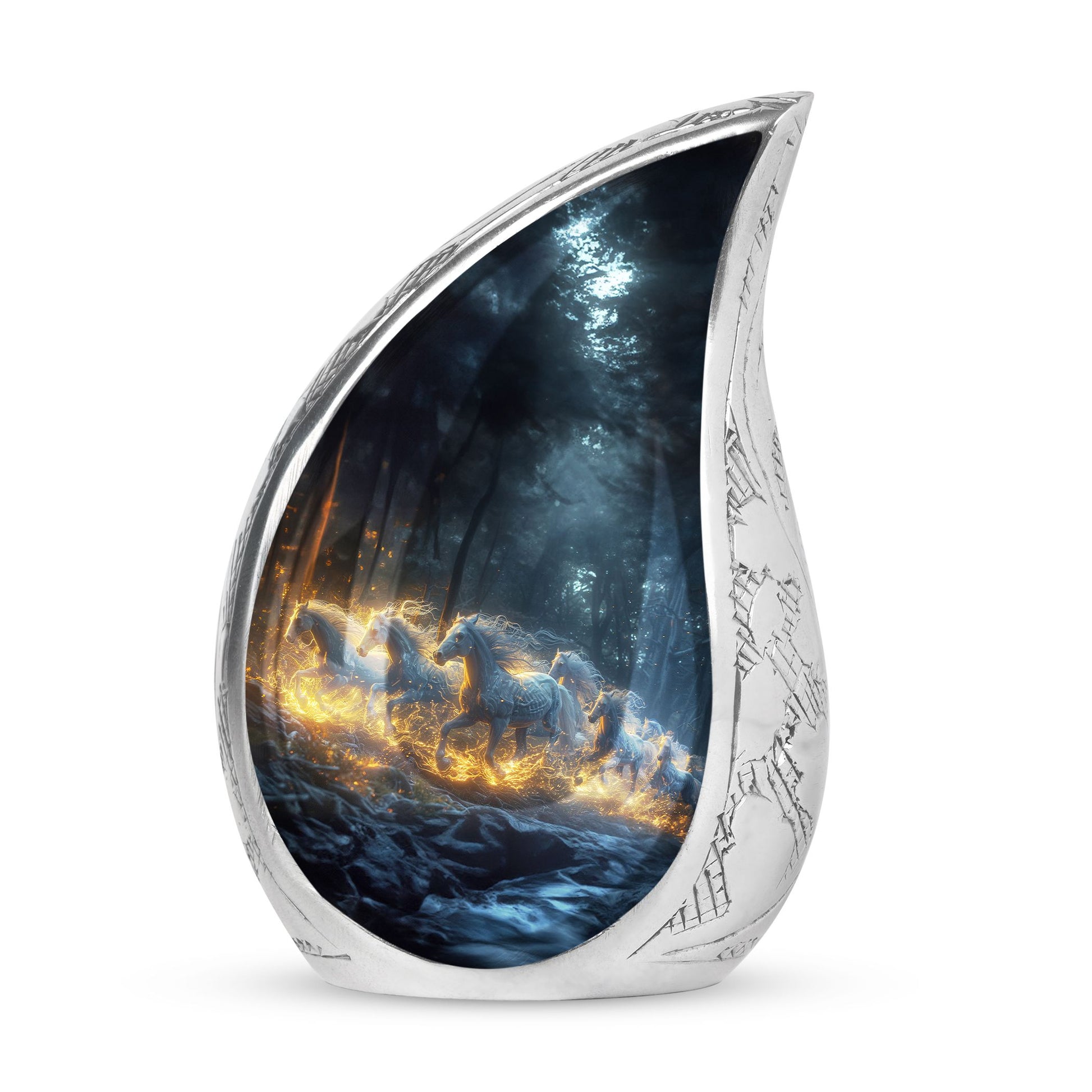 Galloping Horses Cremation Urn For Human Ashes - Urns For Adult Male