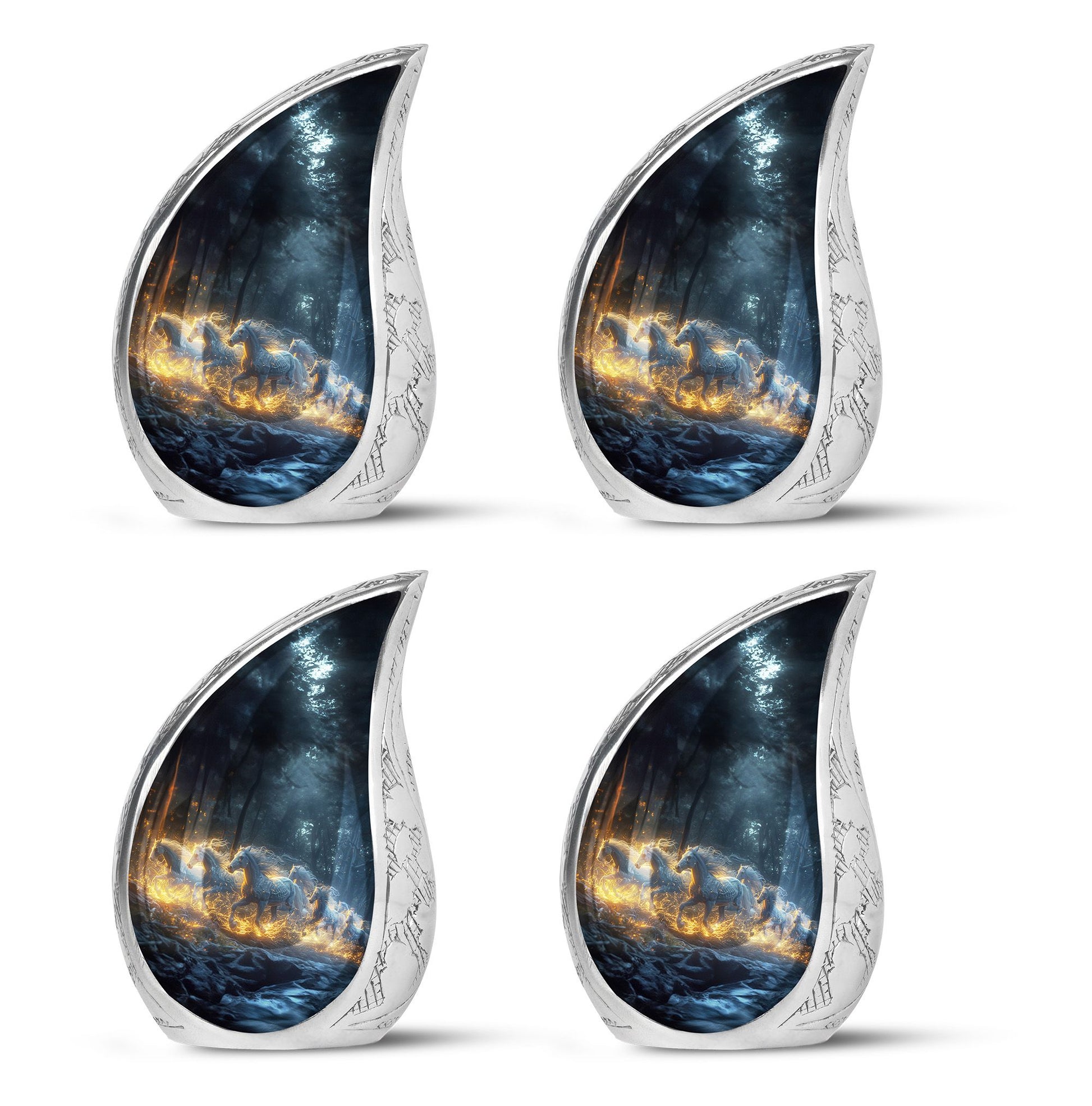 Galloping Horses Cremation Urn For Human Ashes - Urns For Adult Male