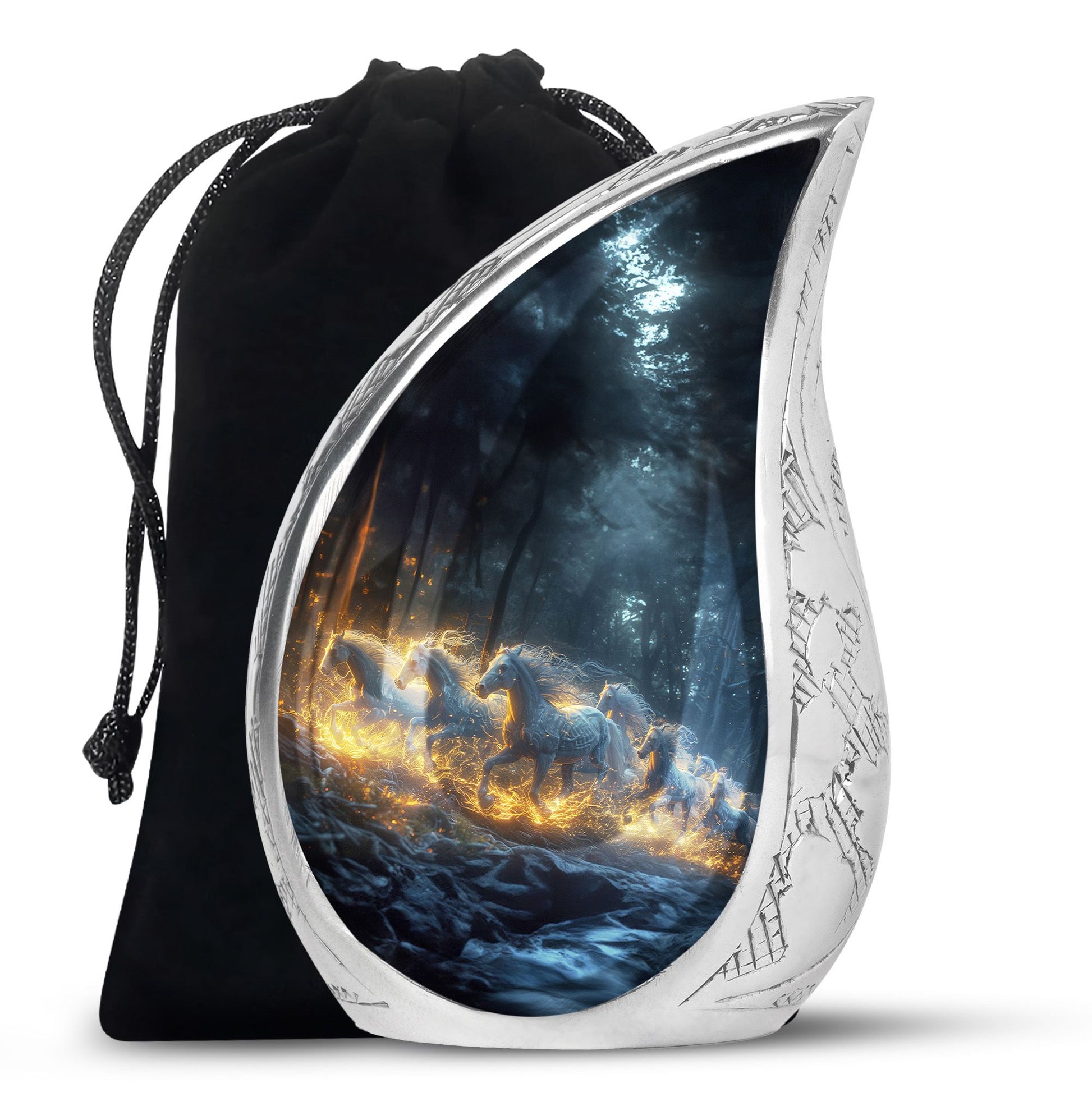 Galloping Horses Cremation Urn For Human Ashes - Urns For Adult Male