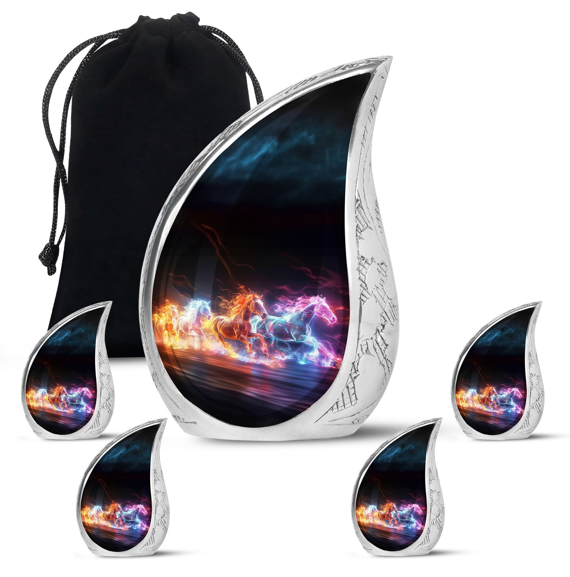 Running Horses Cremation Urns For Human Ashes - Burial Urns For Adult