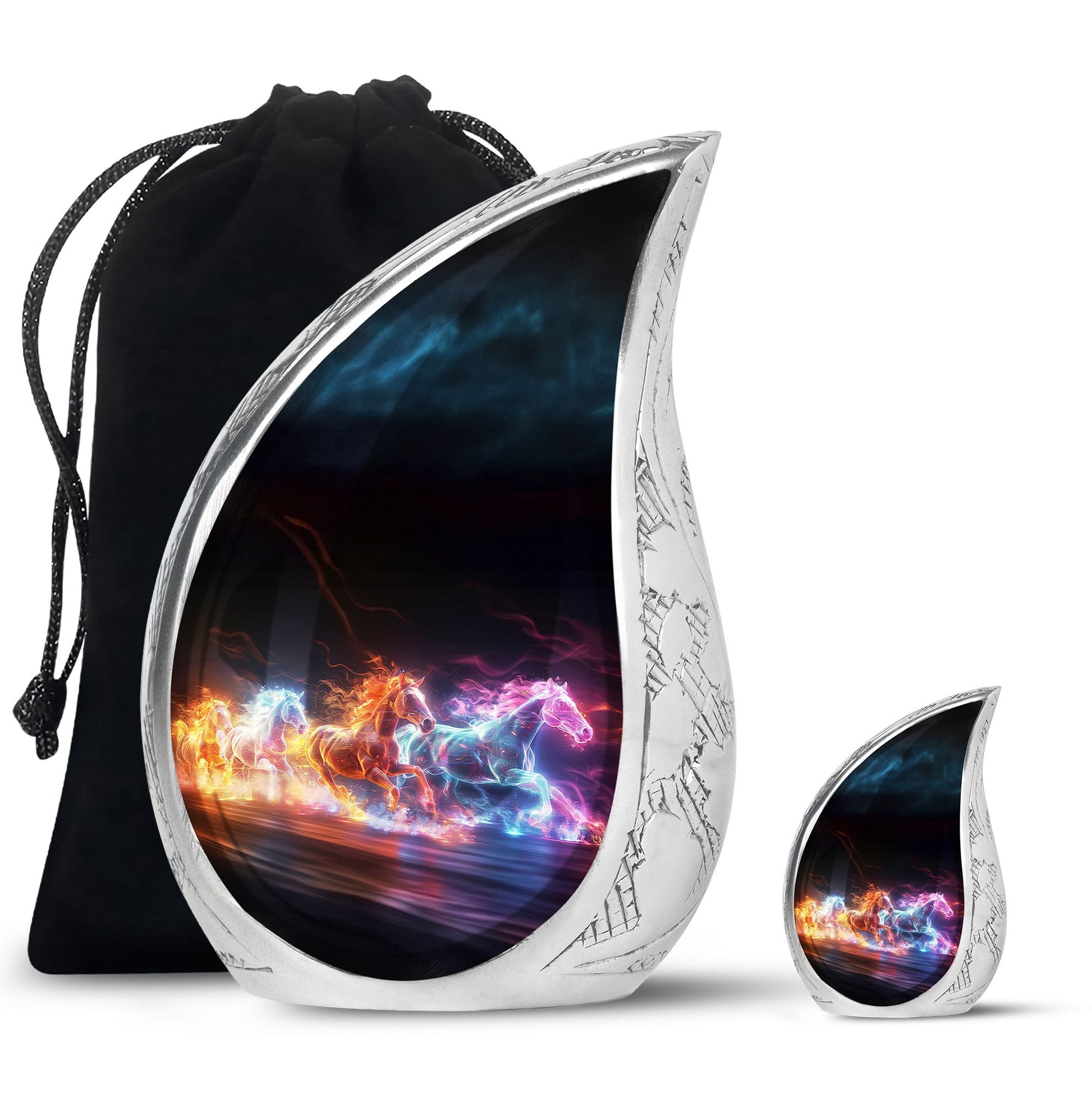 Running Horses Cremation Urns For Human Ashes - Burial Urns For Adult