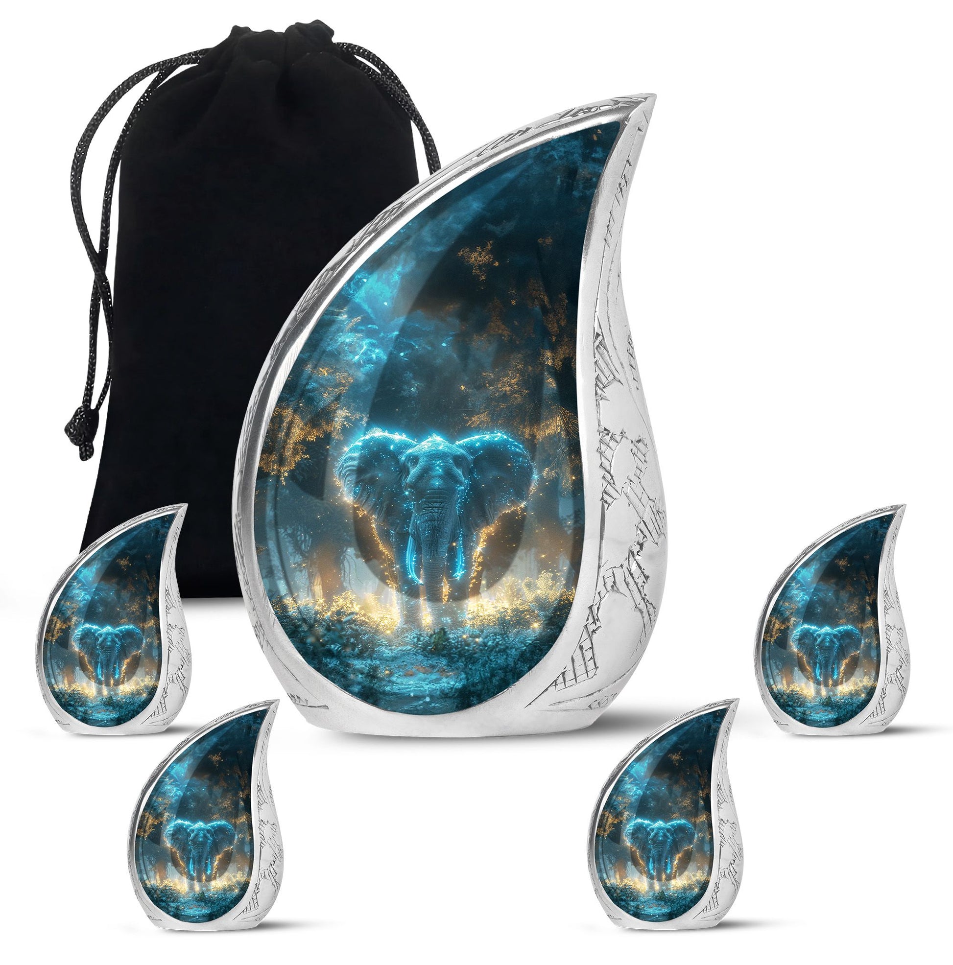 Blue Elephant Cremation Urn for Human Ashes - Cremation Urns For Adults