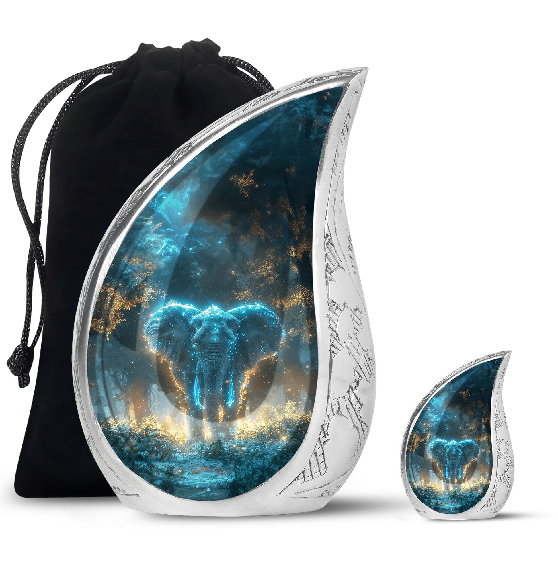 Blue Elephant Cremation Urn for Human Ashes - Cremation Urns For Adults