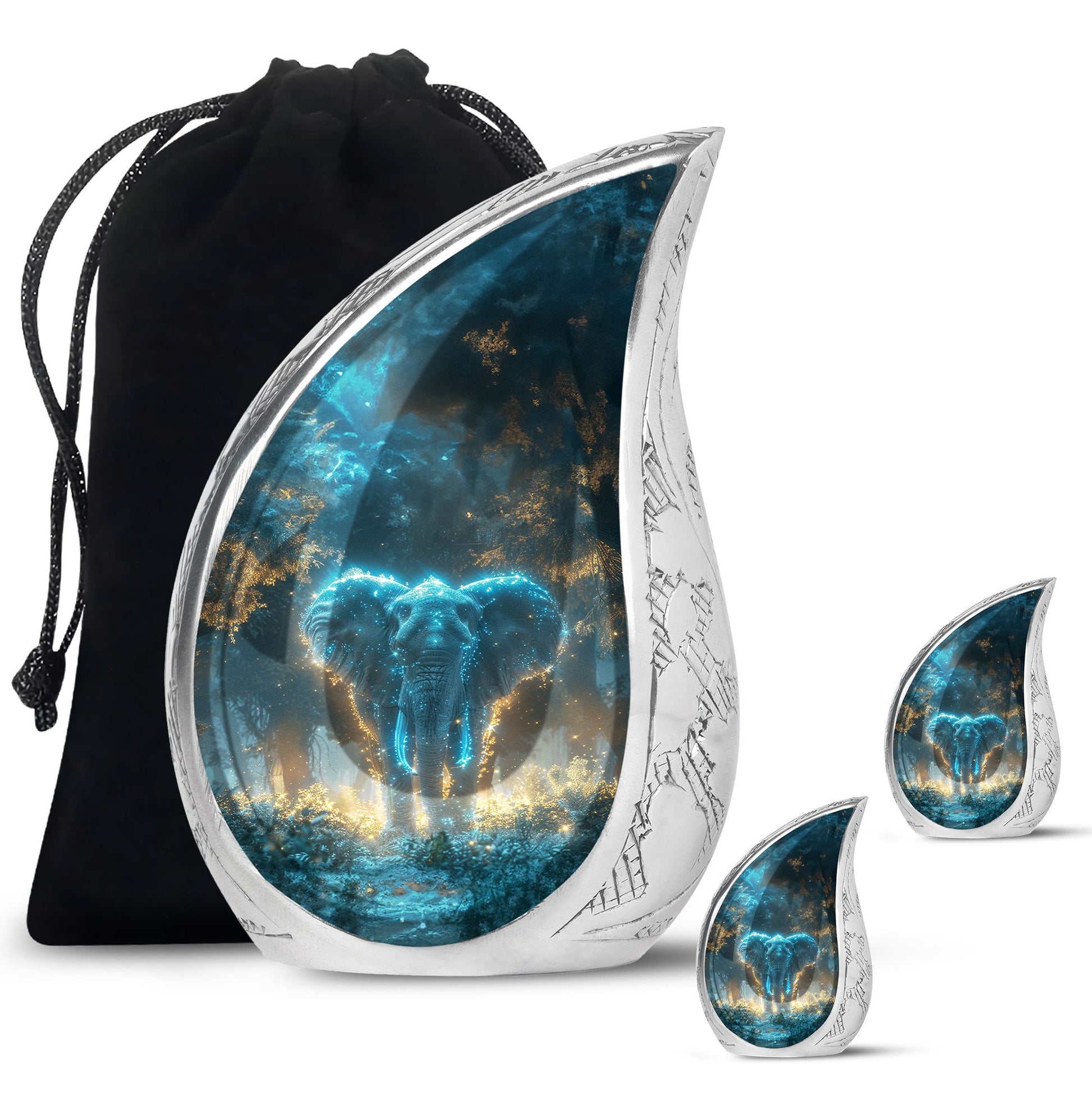 Blue Elephant Cremation Urn for Human Ashes - Cremation Urns For Adults