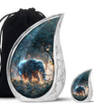 Majestic Elephant Night Forest Design - Funeral Urns For Men & Women