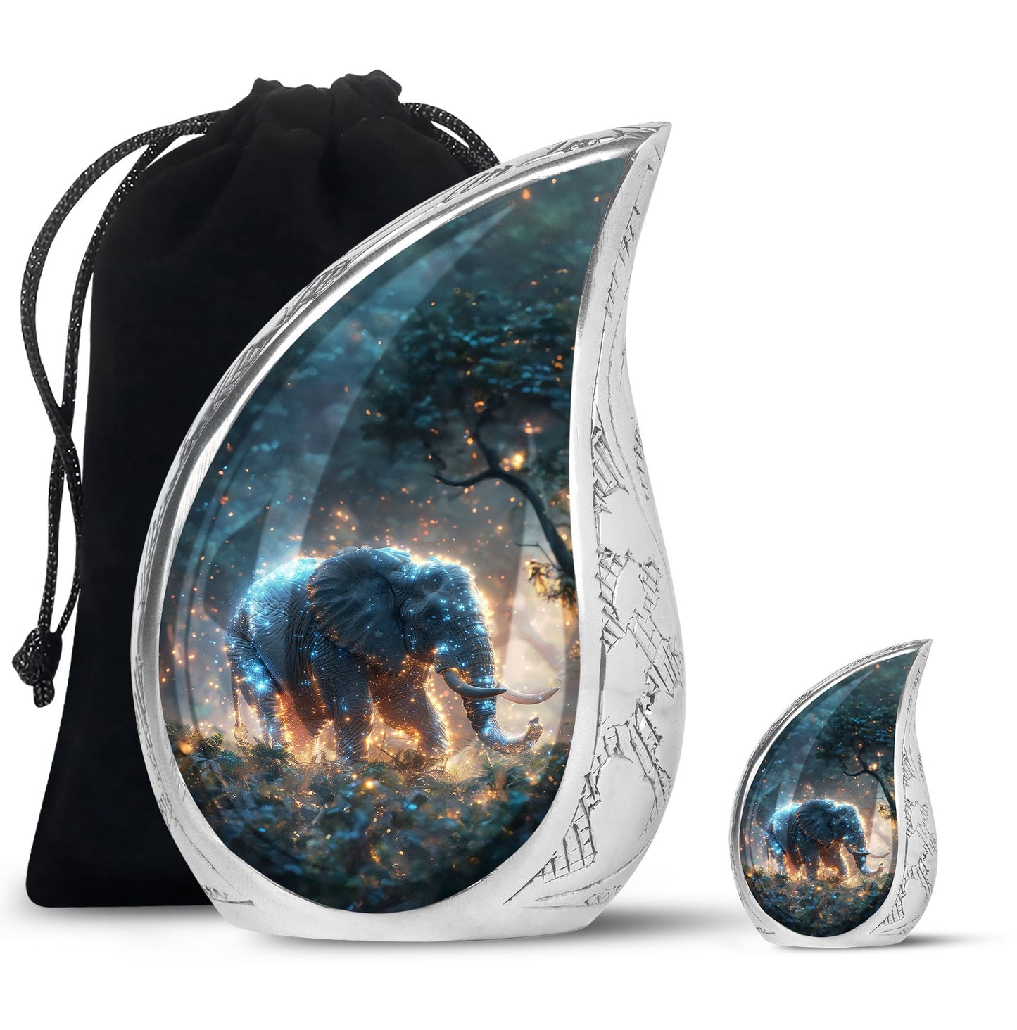 Personalized Elephant Cremation Urn for Men & Women - 10-inch, 200 cu in - Yatskia