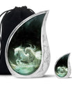 White Unicorn Black Urn - Cremation Urns For Adult Ashes Women