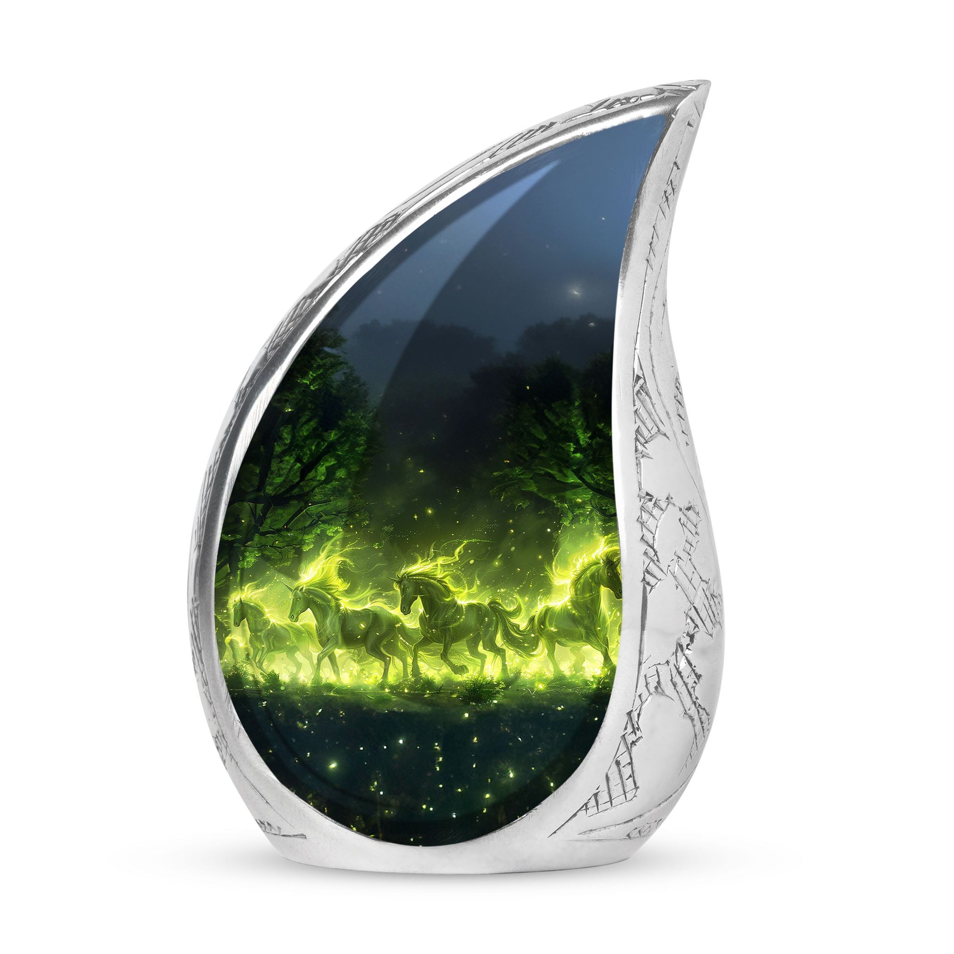 Majestic Green Unicorn Cremation Urn - Urns For Women Ashes