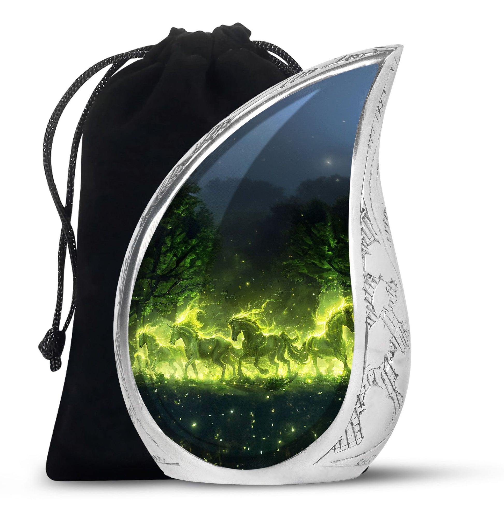 Majestic Green Unicorn Cremation Urn - Urns For Women Ashes