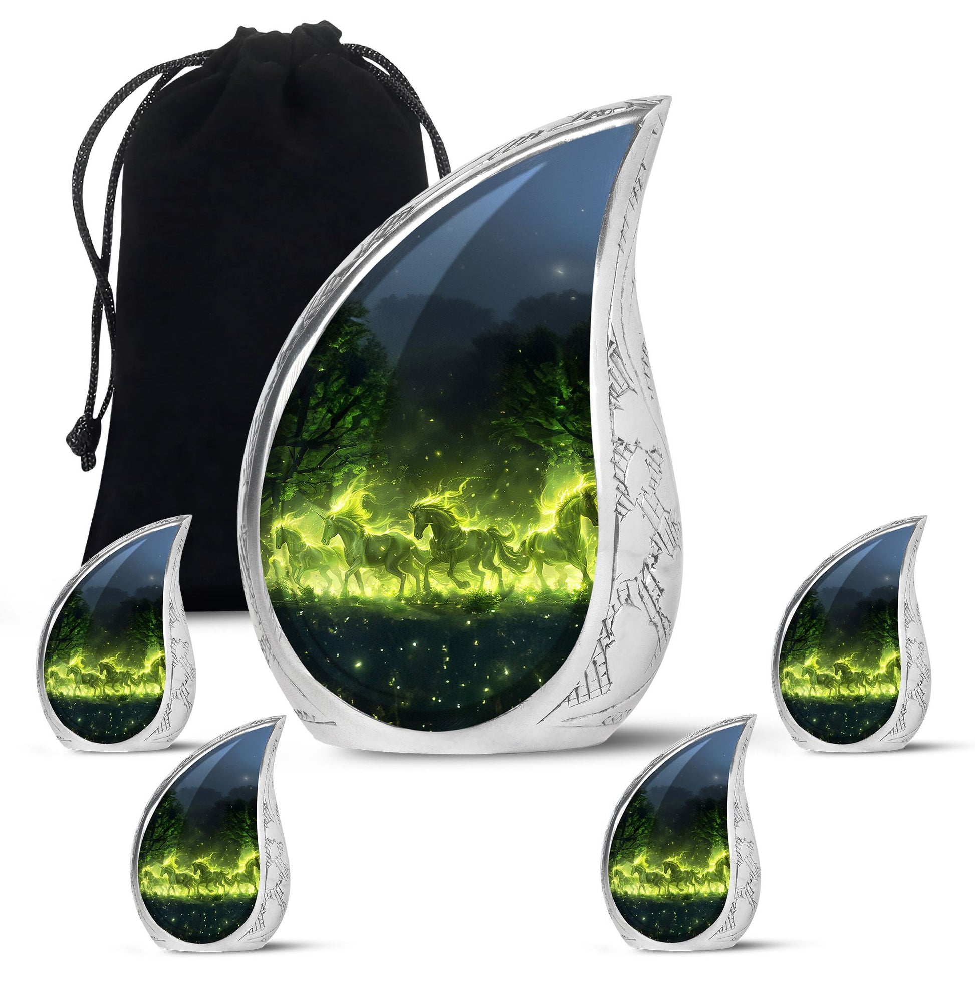 Majestic Green Unicorn Cremation Urn - Urns For Women Ashes