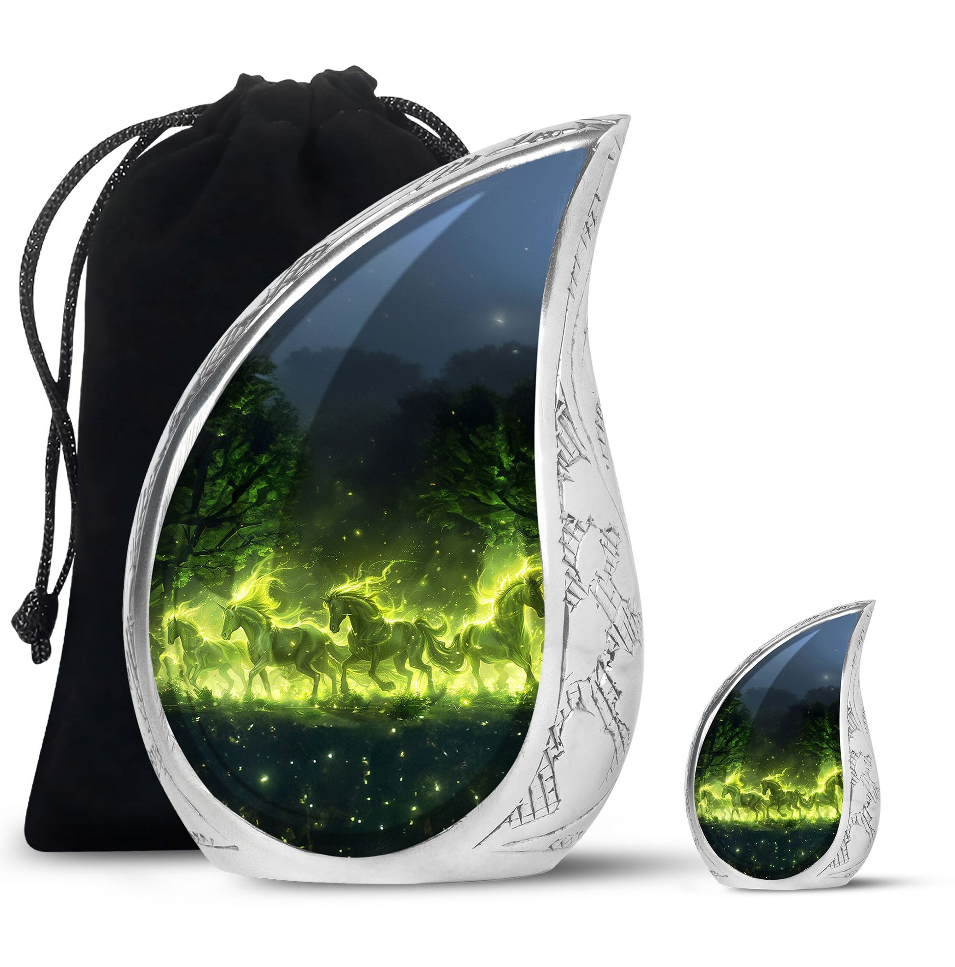 Majestic Green Unicorn Cremation Urn - Urns For Women Ashes