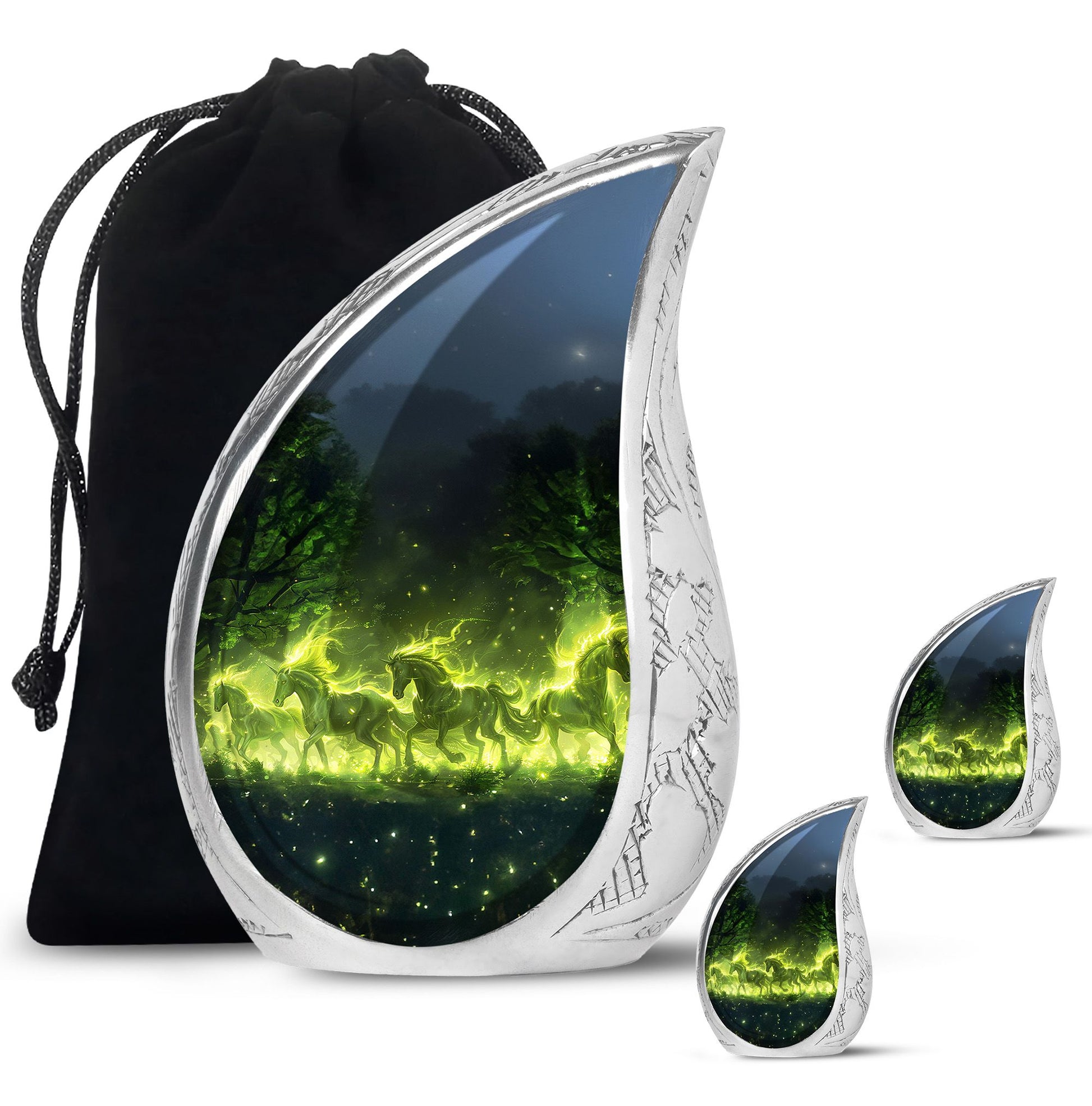 Majestic Green Unicorn Cremation Urn - Urns For Women Ashes