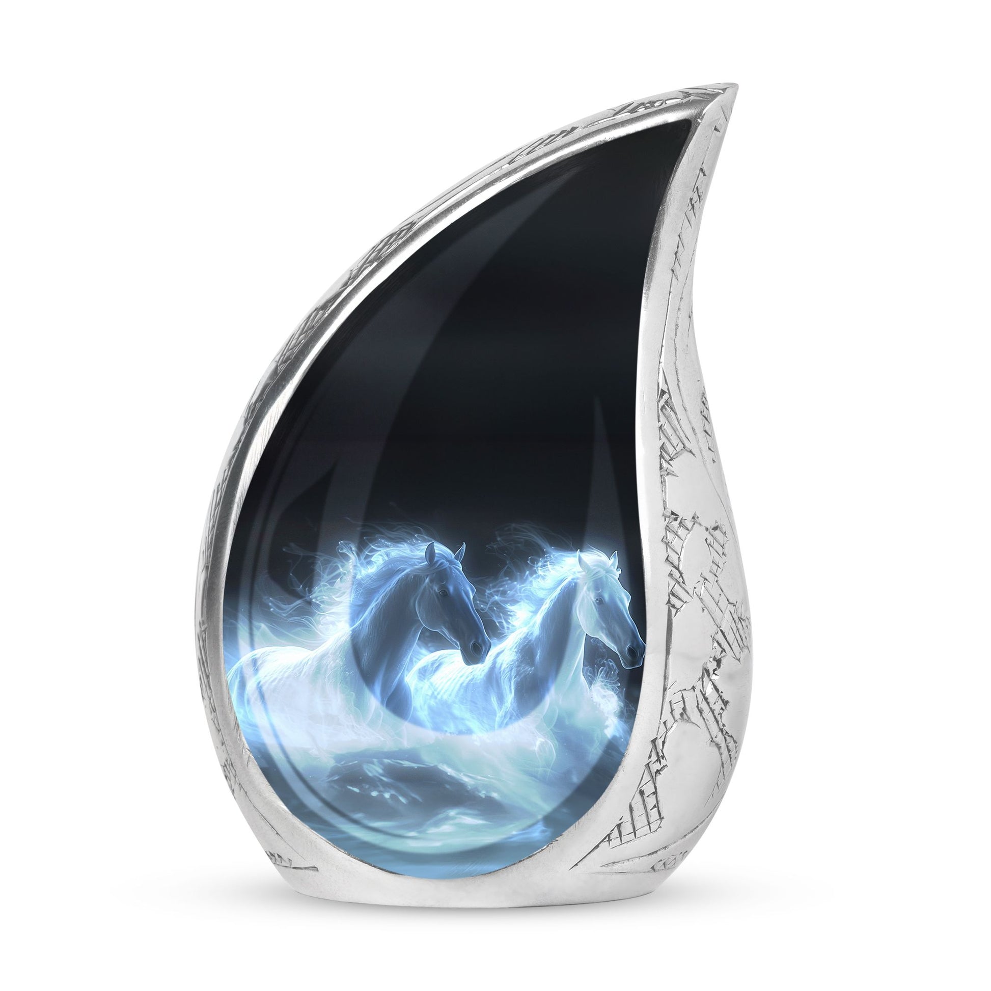 White Horse Cremation Urn - Adult Urns For Human Ashes Women