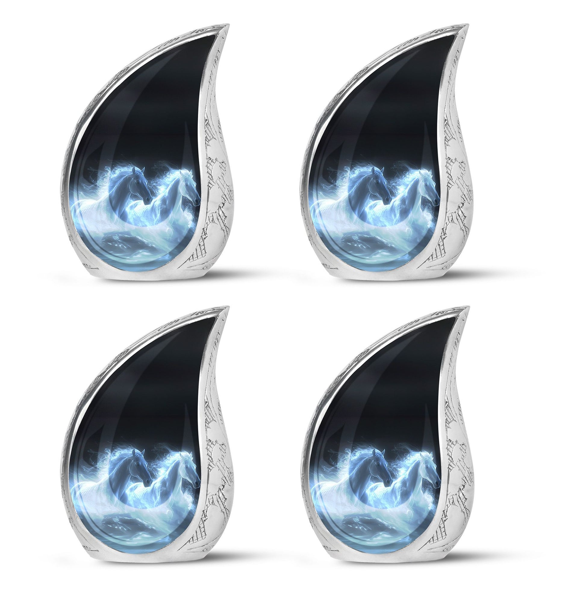 White Horse Cremation Urn - Adult Urns For Human Ashes Women