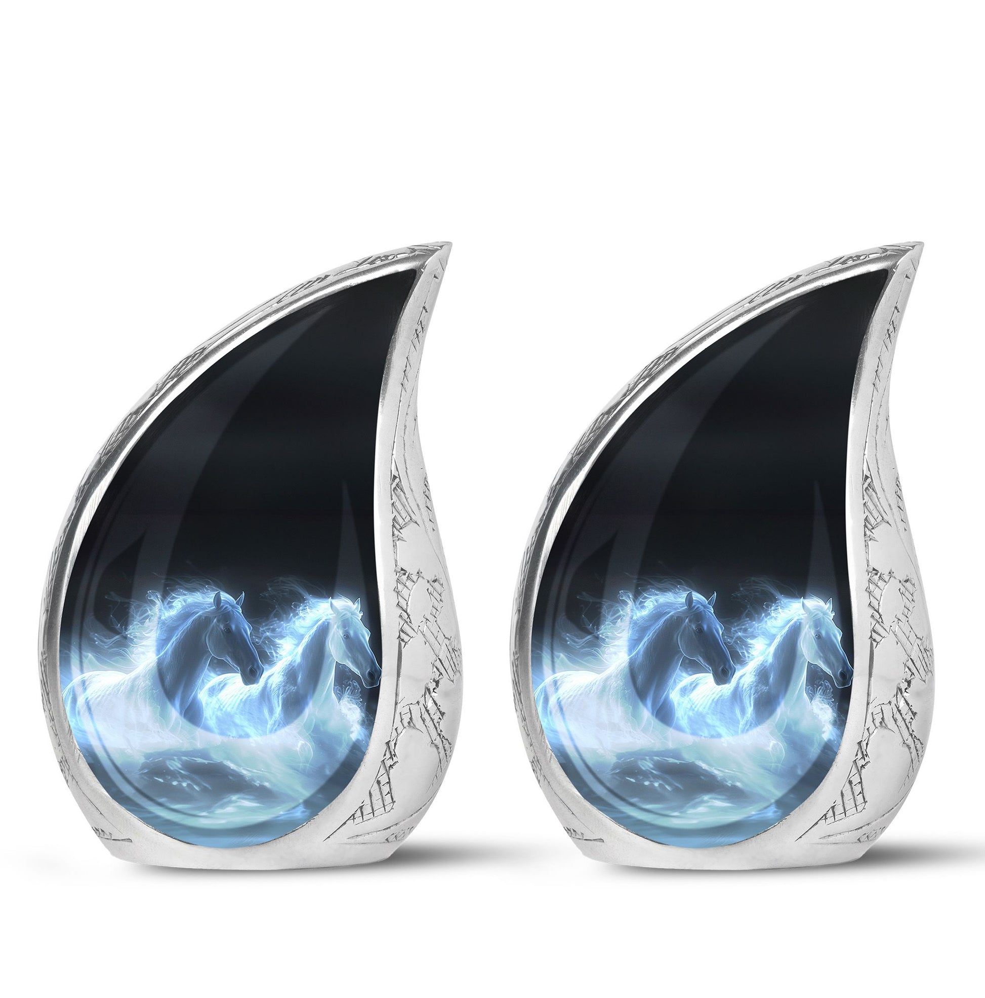 White Horse Cremation Urn - Adult Urns For Human Ashes Women