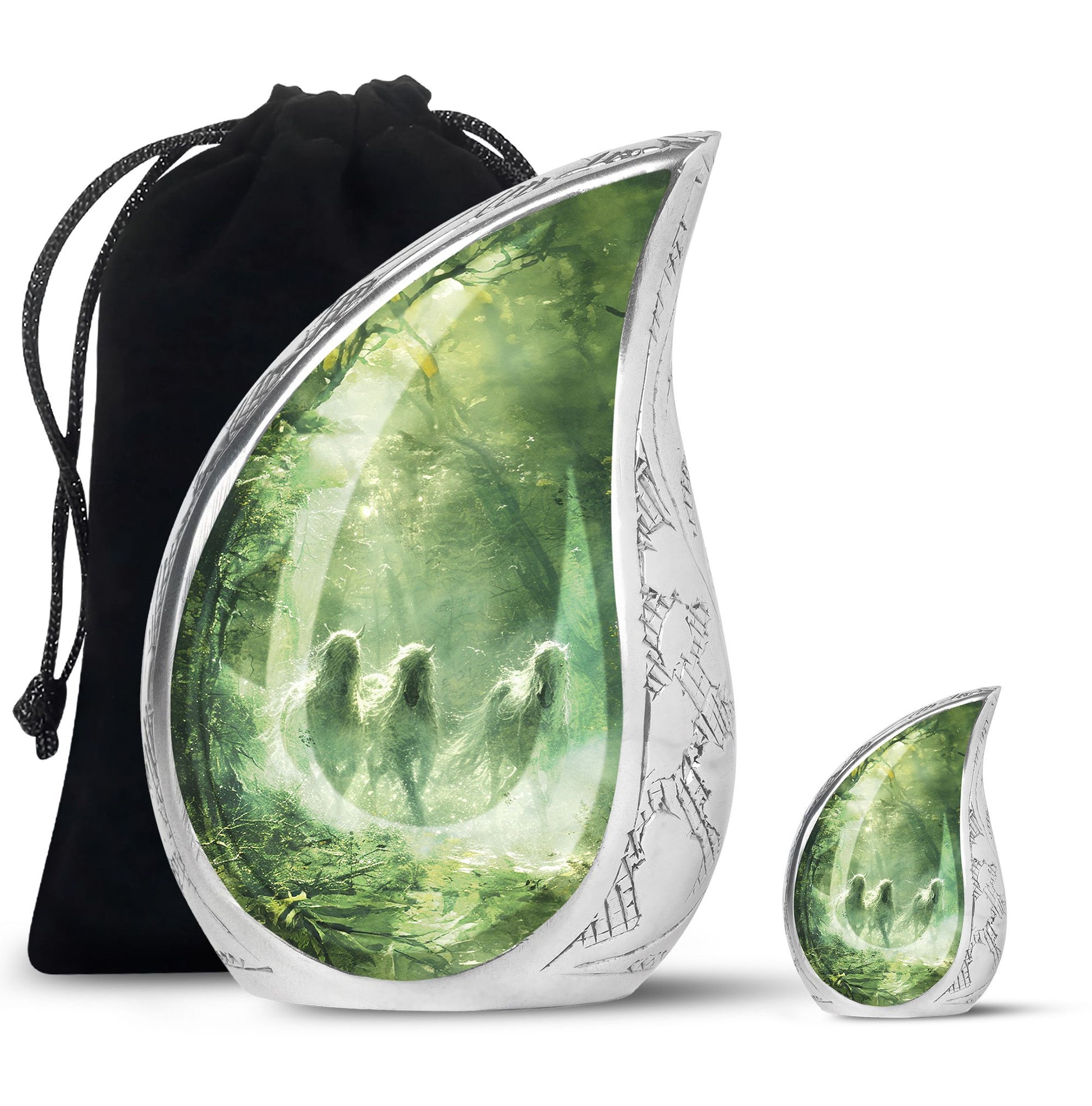 Unicorn In Forest Urn - Large Urn For Ashes For Women