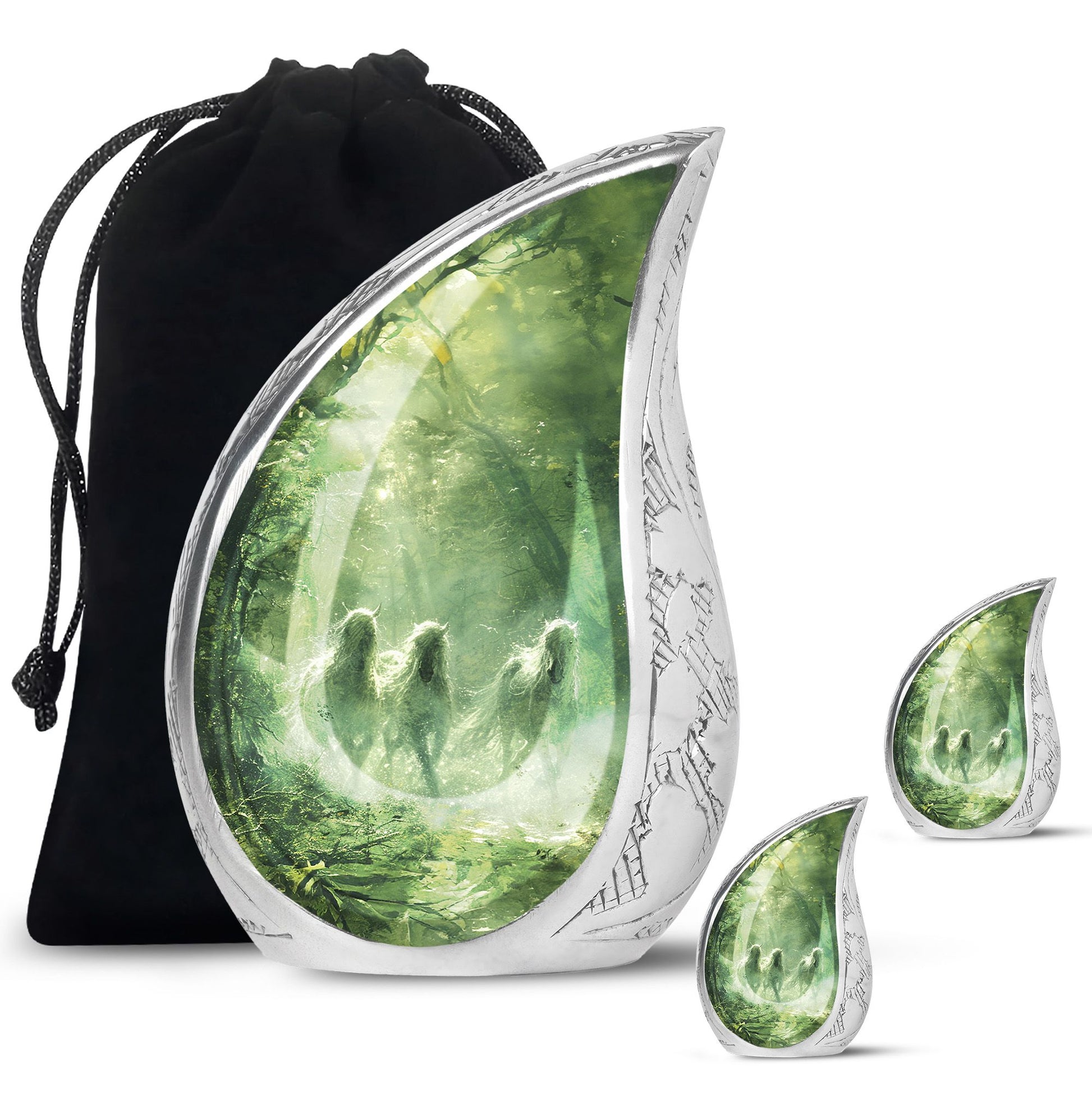 Unicorn In Forest Urn - Large Urn For Ashes For Women