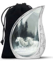 White Horses Urns Ashes Male – Snow Forest Men Urns For Human Ashes