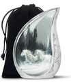 White Horse & Snow Urn - Urns For Human Ashes Adult Large