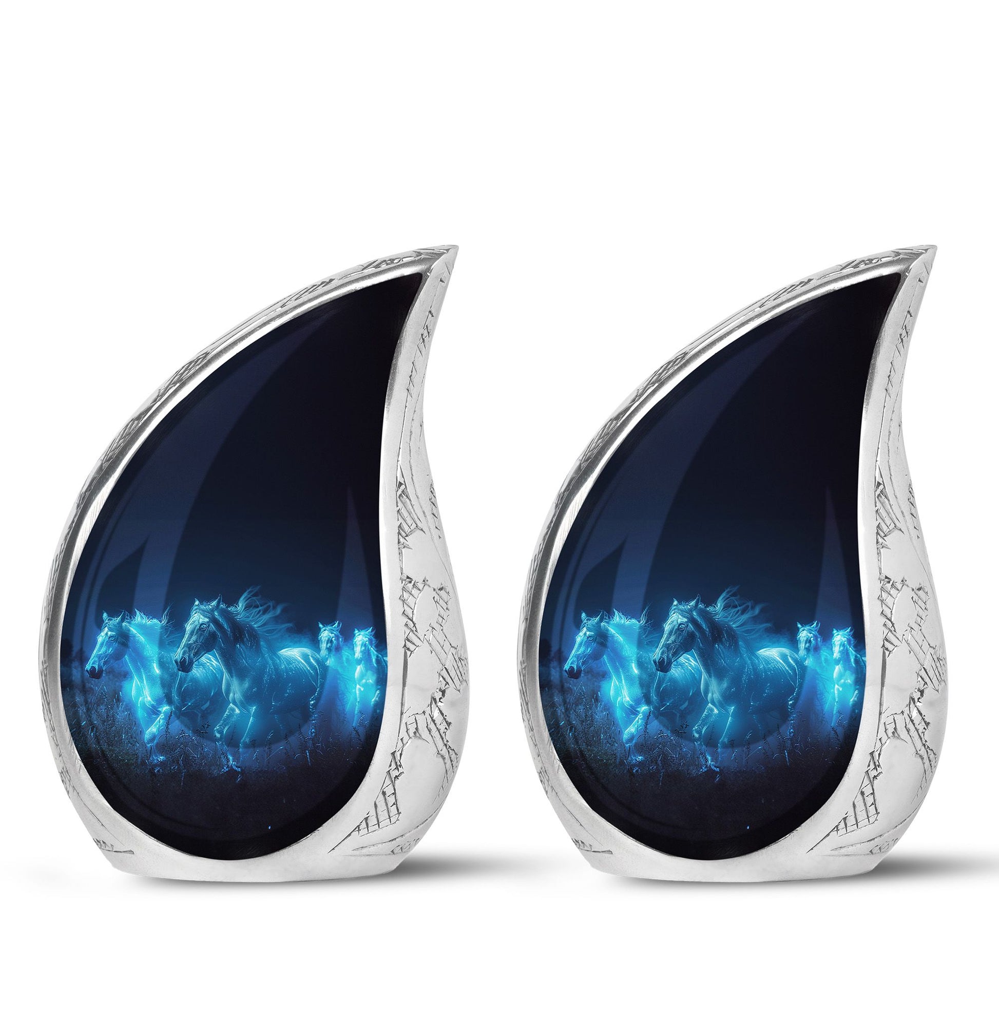 Horse Urn with Glowing Spirit Horses - Adult Large Urns