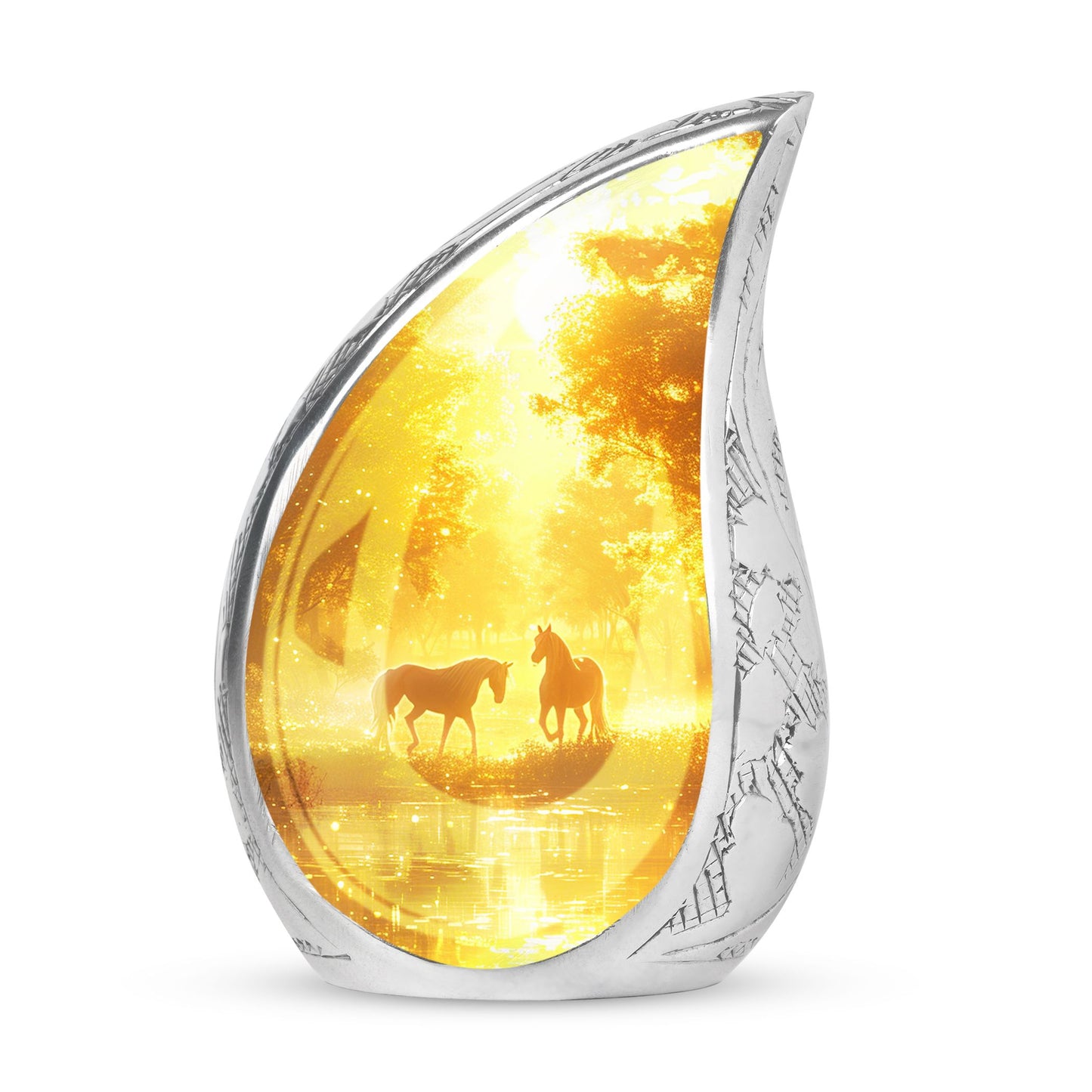 Personalized Horse Cremation Urn for Human Ashes - 10-inch, 200 cu in - Yatskia