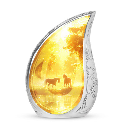 Personalized Horse Cremation Urn for Human Ashes - 10-inch, 200 cu in - Yatskia