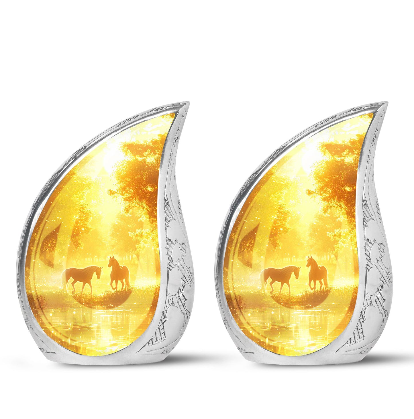 Personalized Horse Cremation Urn for Human Ashes - 10-inch, 200 cu in - Yatskia