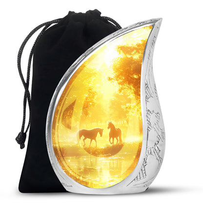 Personalized Horse Cremation Urn for Human Ashes - 10-inch, 200 cu in - Yatskia