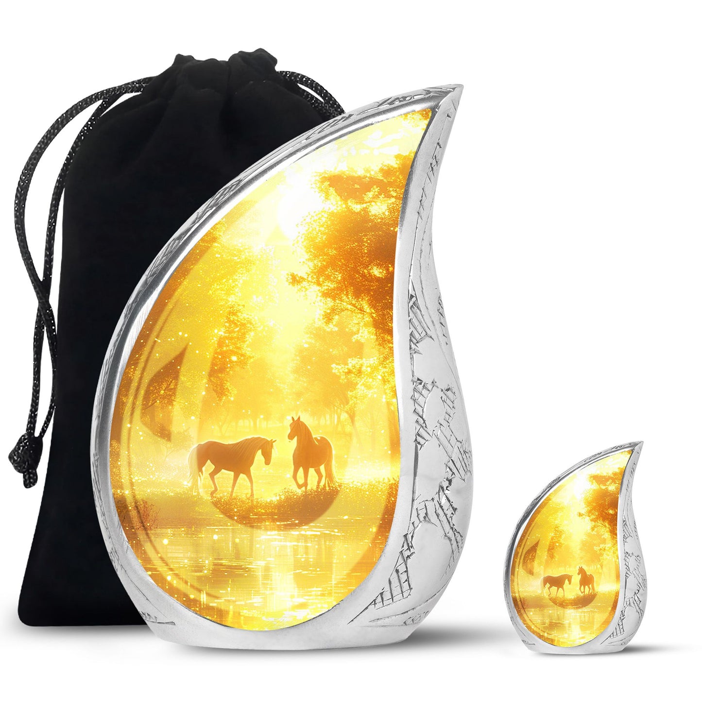 Personalized Horse Cremation Urn for Human Ashes - 10-inch, 200 cu in - Yatskia