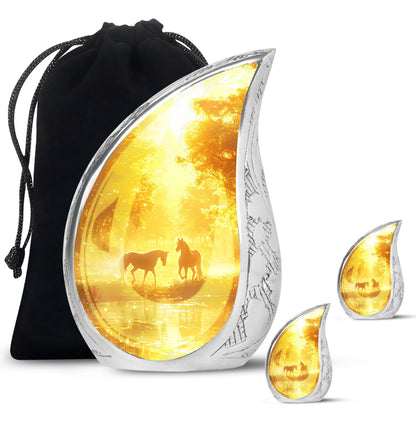 Personalized Horse Cremation Urn for Human Ashes - 10-inch, 200 cu in - Yatskia