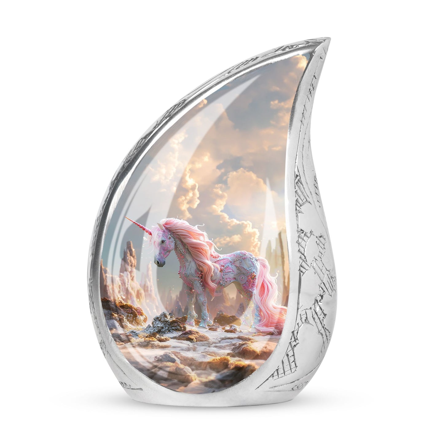 Personalized Unicorn Memorial Urn for Human Ashes - 10-inch, 200 cu in - Yatskia