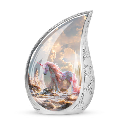 Personalized Unicorn Memorial Urn for Human Ashes - 10-inch, 200 cu in - Yatskia