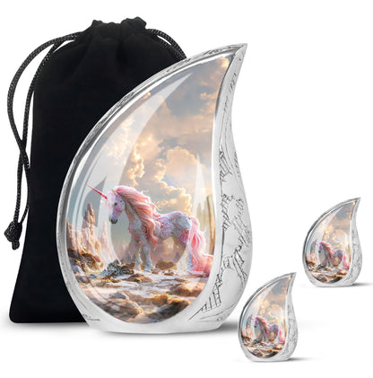 Personalized Unicorn Memorial Urn for Human Ashes - 10-inch, 200 cu in - Yatskia