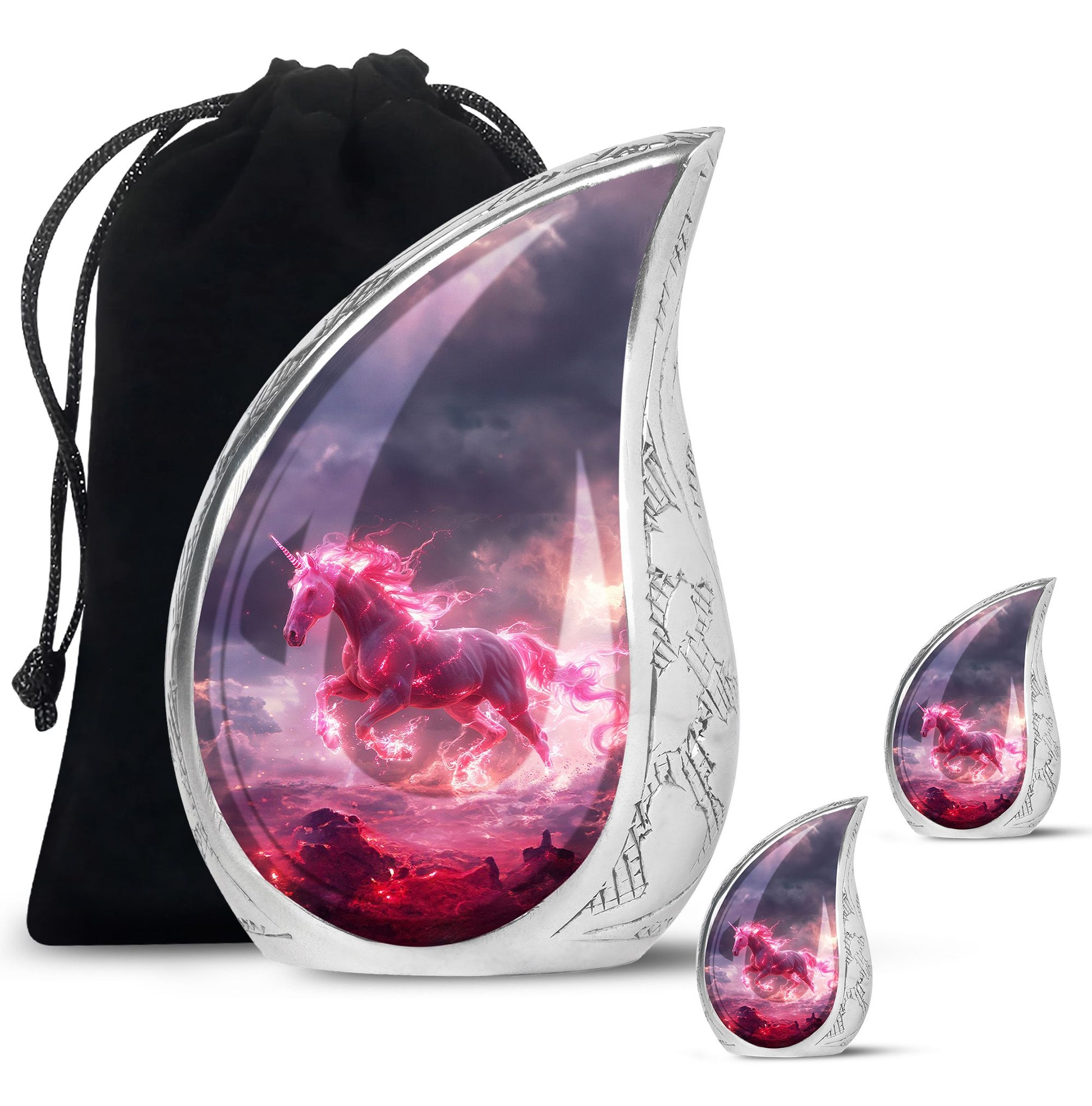 Neon Unicorn Cremation Urns For Human Ashes - Funeral Urns For Men