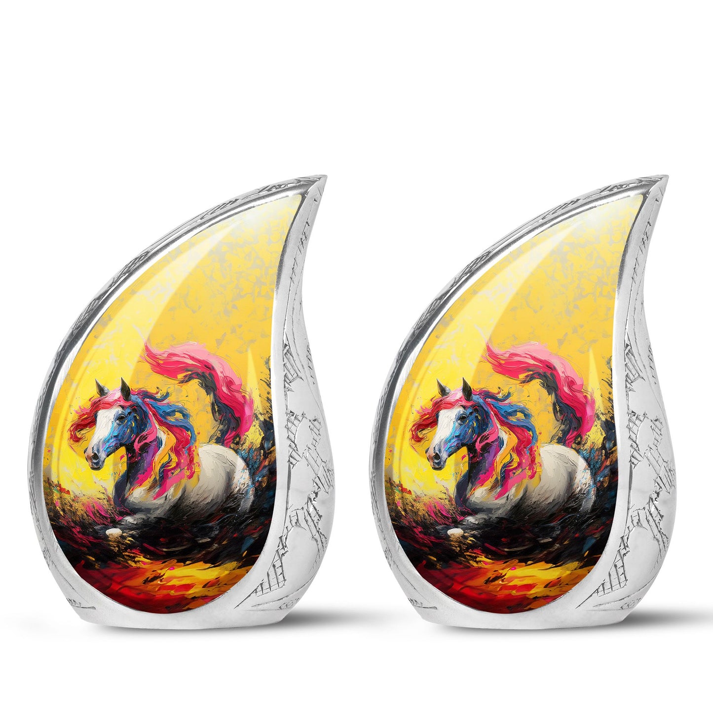 Personalized Horse Cremation Urn for Adult - 10-inch, 200 cu in - Yatskia