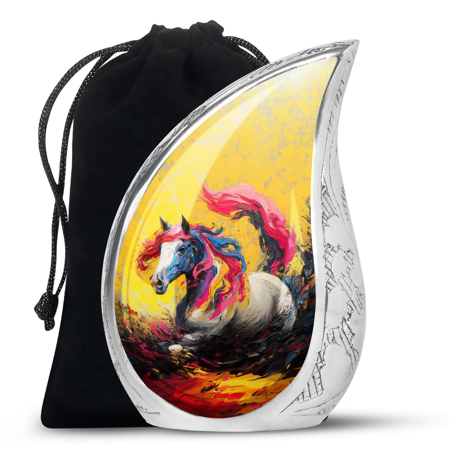 Personalized Horse Cremation Urn for Adult - 10-inch, 200 cu in - Yatskia