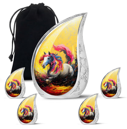 Personalized Horse Cremation Urn for Adult - 10-inch, 200 cu in - Yatskia