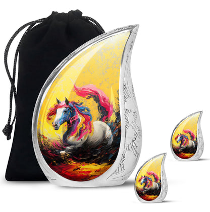 Personalized Horse Cremation Urn for Adult - 10-inch, 200 cu in - Yatskia