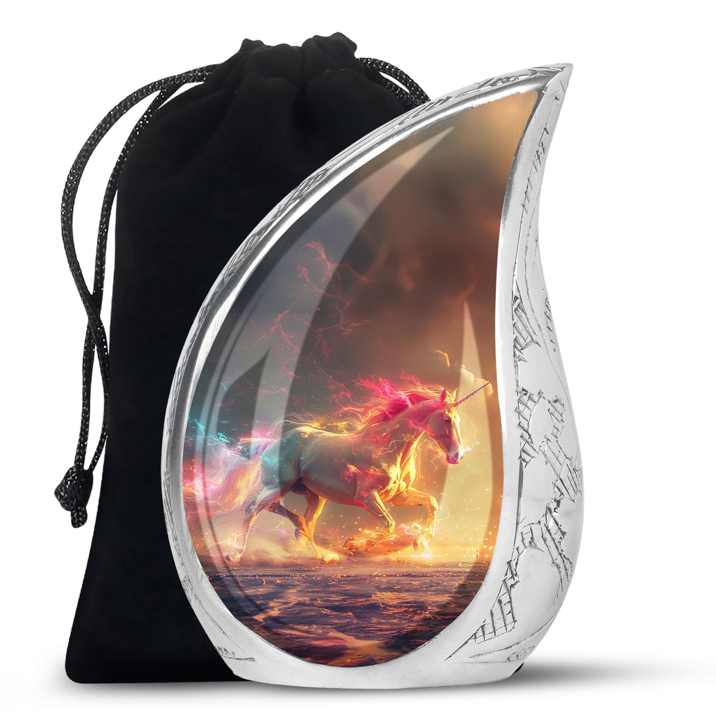 Personalized Unicorn Cremation Urn for Men & Women - 10-inch, 200 cu in - Yatskia