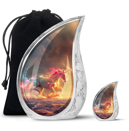 Personalized Unicorn Cremation Urn for Men & Women - 10-inch, 200 cu in - Yatskia