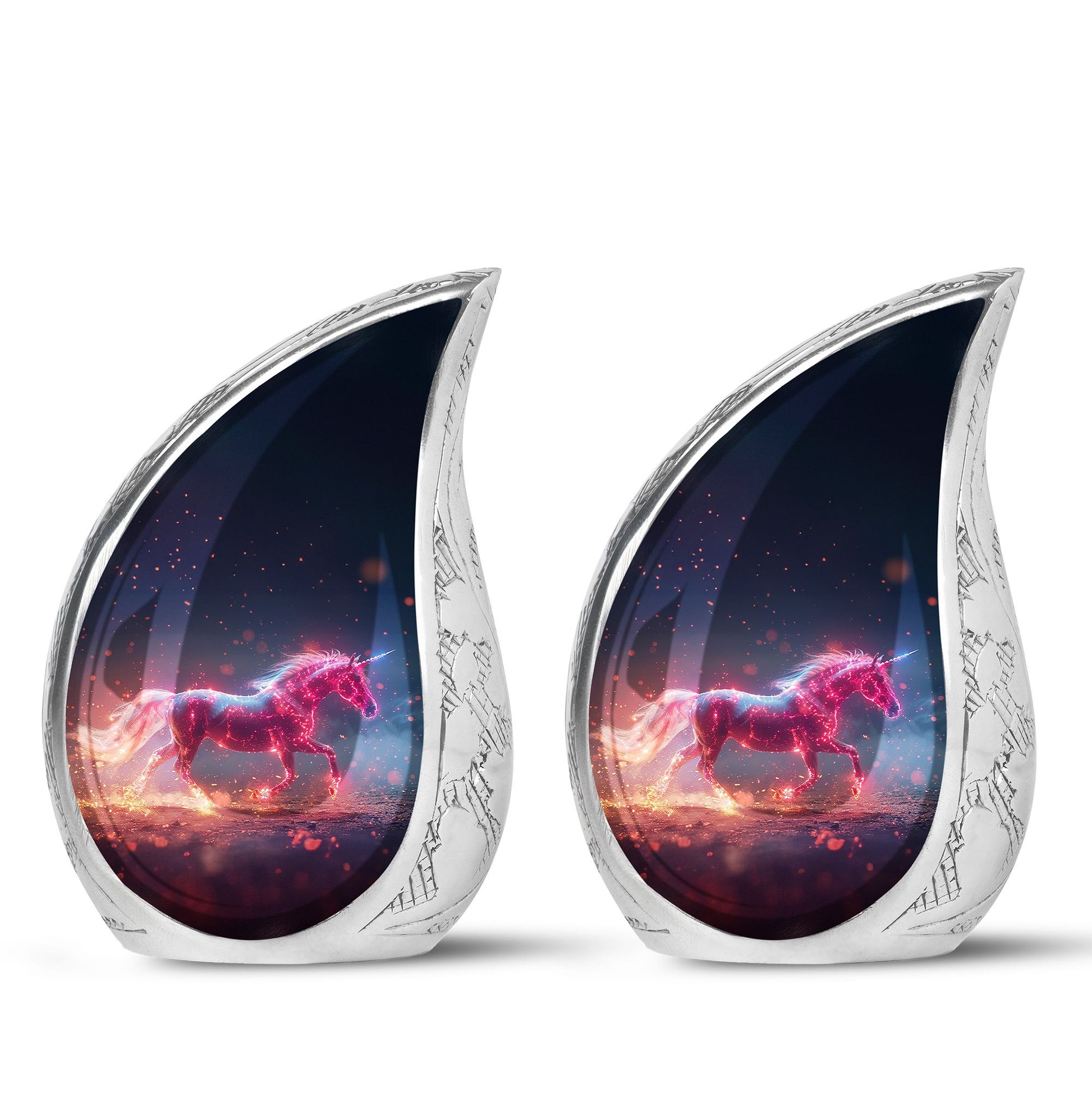 Sparkling Unicorn Cremation Urns Large & Small Combo For Women & Men