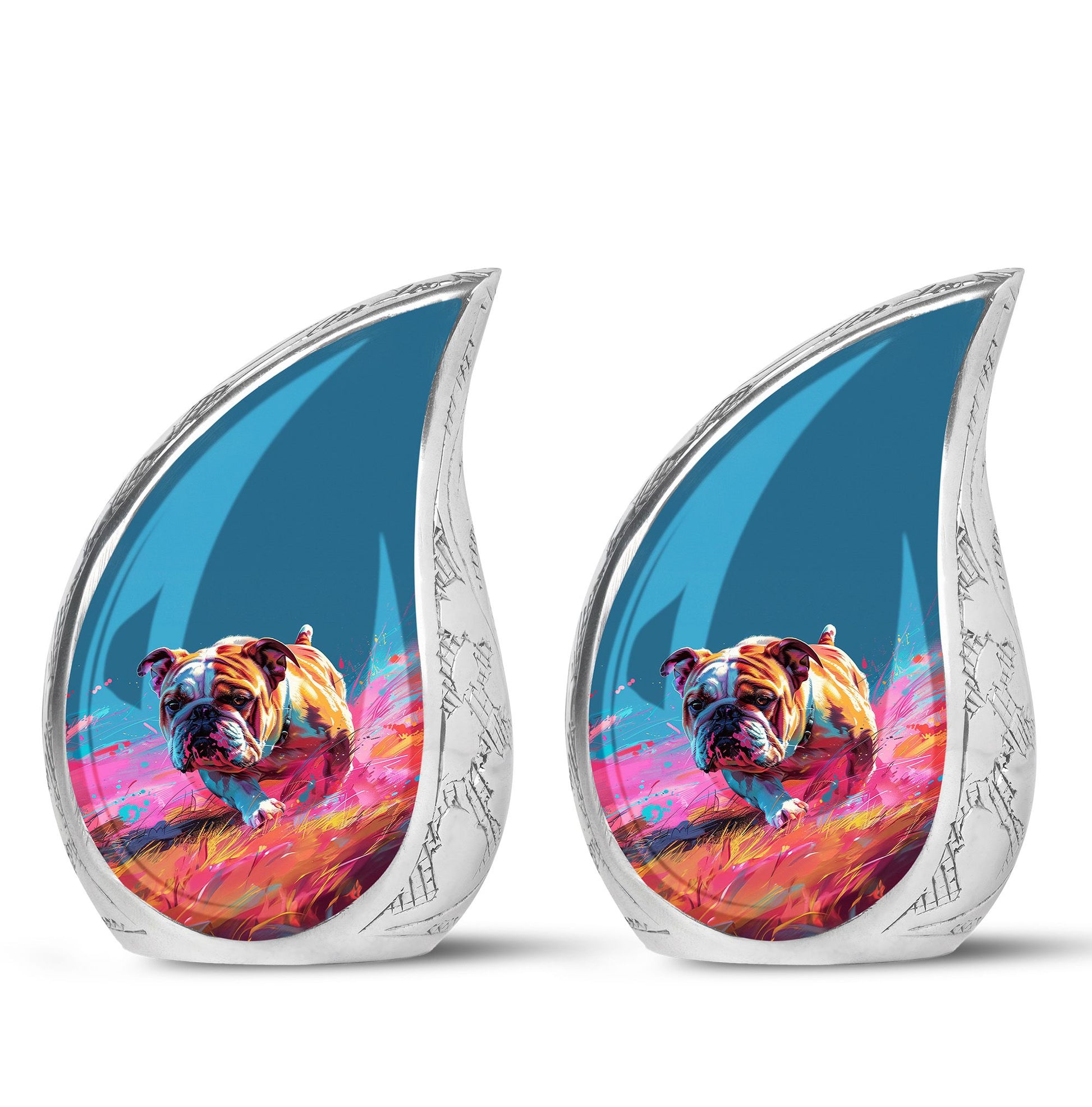 Vibrant Memorial Ashes Urn - Bulldog Funeral Cremation Urn For Pets