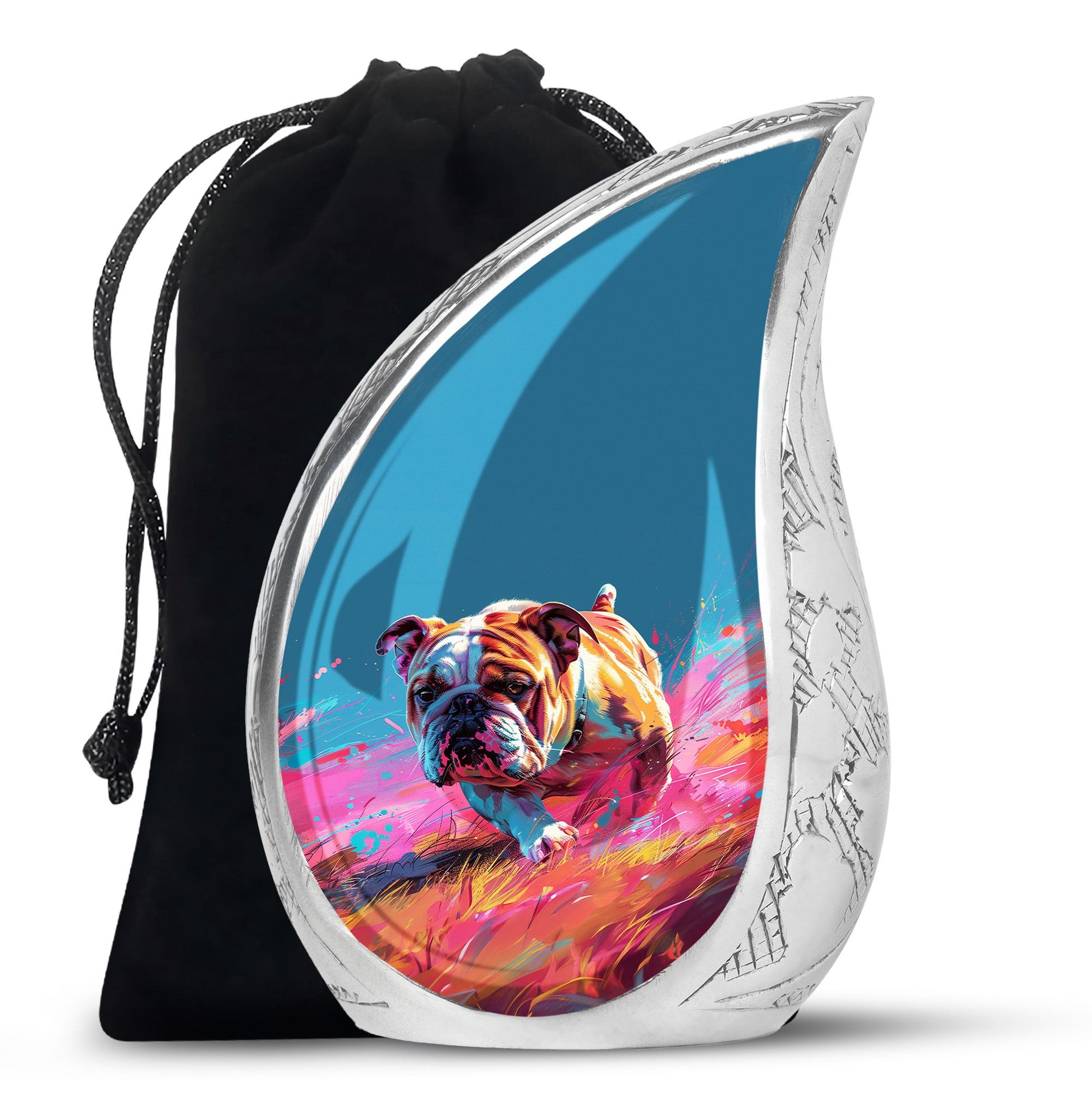 Vibrant Memorial Ashes Urn - Bulldog Funeral Cremation Urn For Pets