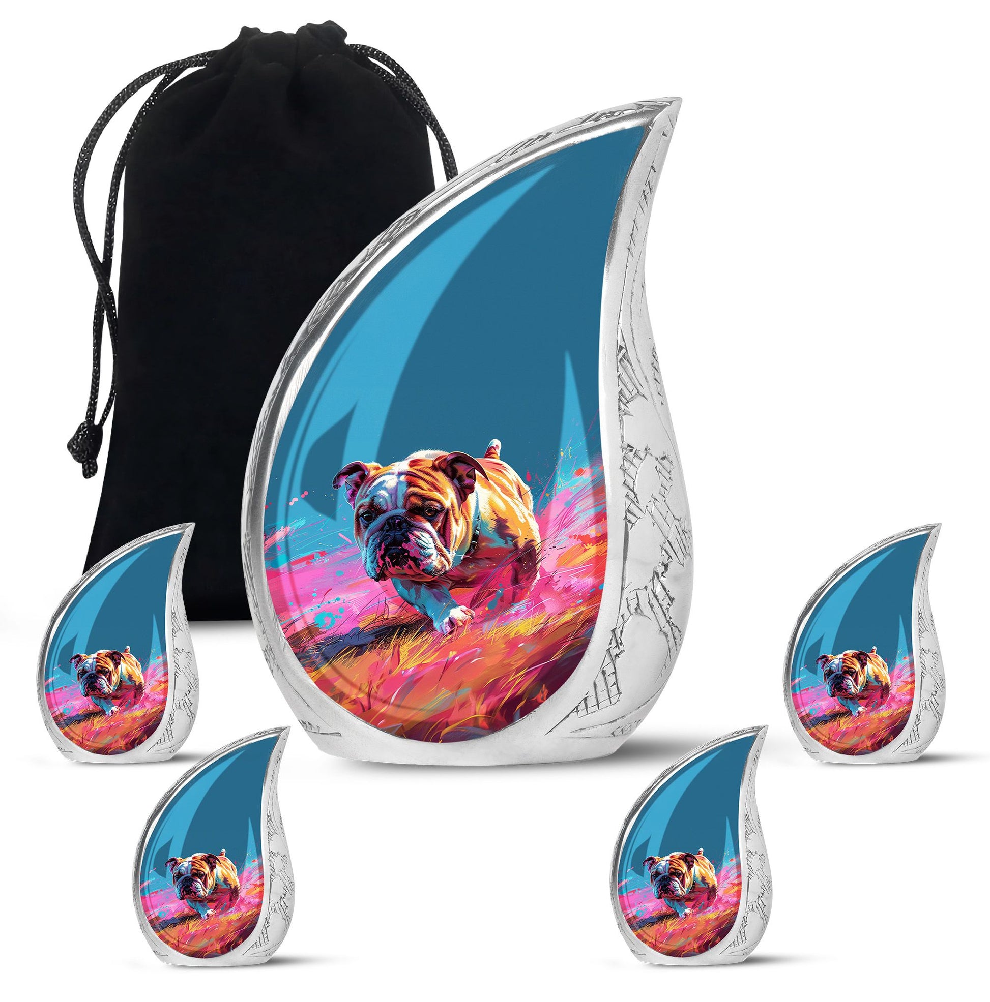 Vibrant Memorial Ashes Urn - Bulldog Funeral Cremation Urn For Pets